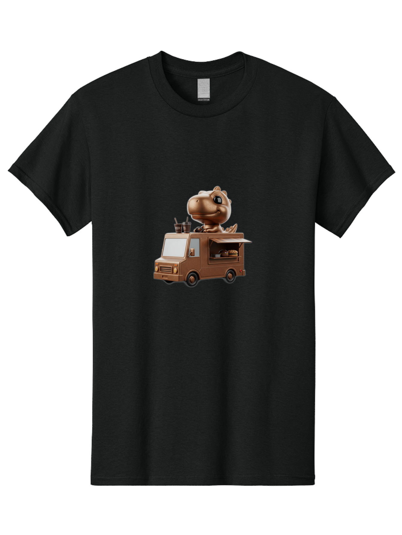 Brown-Dinosaur-Food-Truck Men'S Graphic Tee, 100% Cotton, Comfortable Casual Summer Wear, Machine Washable, Vintage Camera, Old Camera, Antique Camera, Black Camera, Classic Photography, Photography Equipment, Nostalgic Device, Film Camera, Bah613