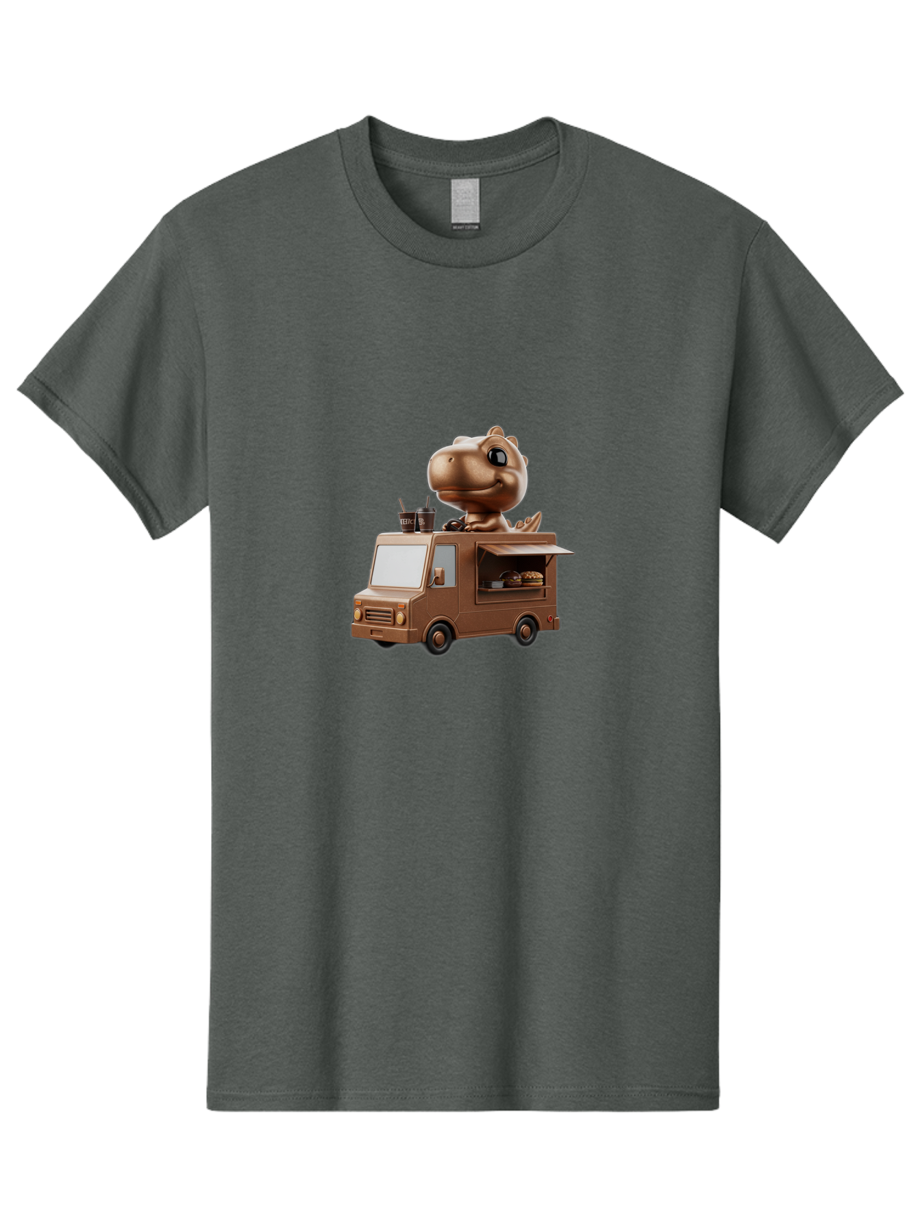 Brown-Dinosaur-Food-Truck Men'S Graphic Tee, 100% Cotton, Comfortable Casual Summer Wear, Machine Washable, Vintage Camera, Old Camera, Antique Camera, Black Camera, Classic Photography, Photography Equipment, Nostalgic Device, Film Camera, Bah613