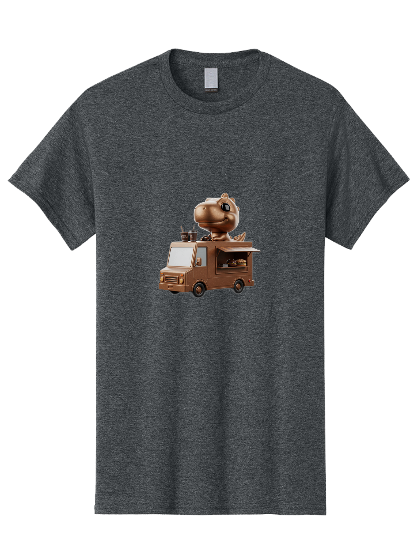 Brown-Dinosaur-Food-Truck Men'S Graphic Tee, 100% Cotton, Comfortable Casual Summer Wear, Machine Washable, Vintage Camera, Old Camera, Antique Camera, Black Camera, Classic Photography, Photography Equipment, Nostalgic Device, Film Camera, Bah613