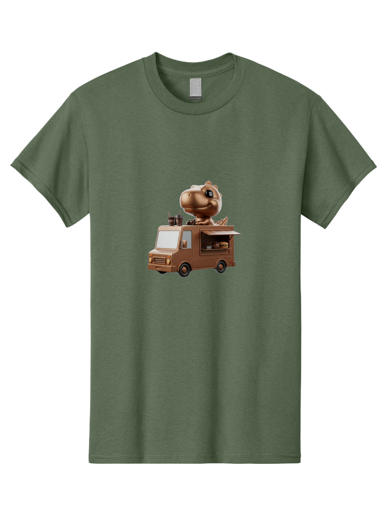 Brown-Dinosaur-Food-Truck Men'S Graphic Tee, 100% Cotton, Comfortable Casual Summer Wear, Machine Washable, Vintage Camera, Old Camera, Antique Camera, Black Camera, Classic Photography, Photography Equipment, Nostalgic Device, Film Camera, Bah613