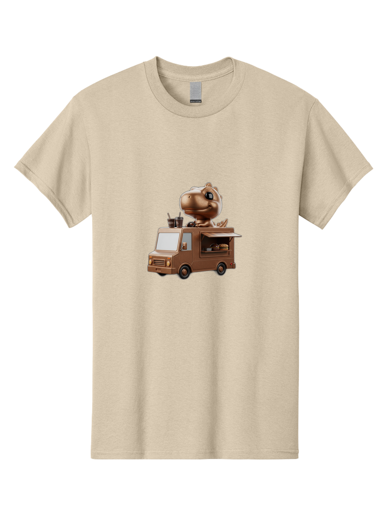 Brown-Dinosaur-Food-Truck Men'S Graphic Tee, 100% Cotton, Comfortable Casual Summer Wear, Machine Washable, Vintage Camera, Old Camera, Antique Camera, Black Camera, Classic Photography, Photography Equipment, Nostalgic Device, Film Camera, Bah613