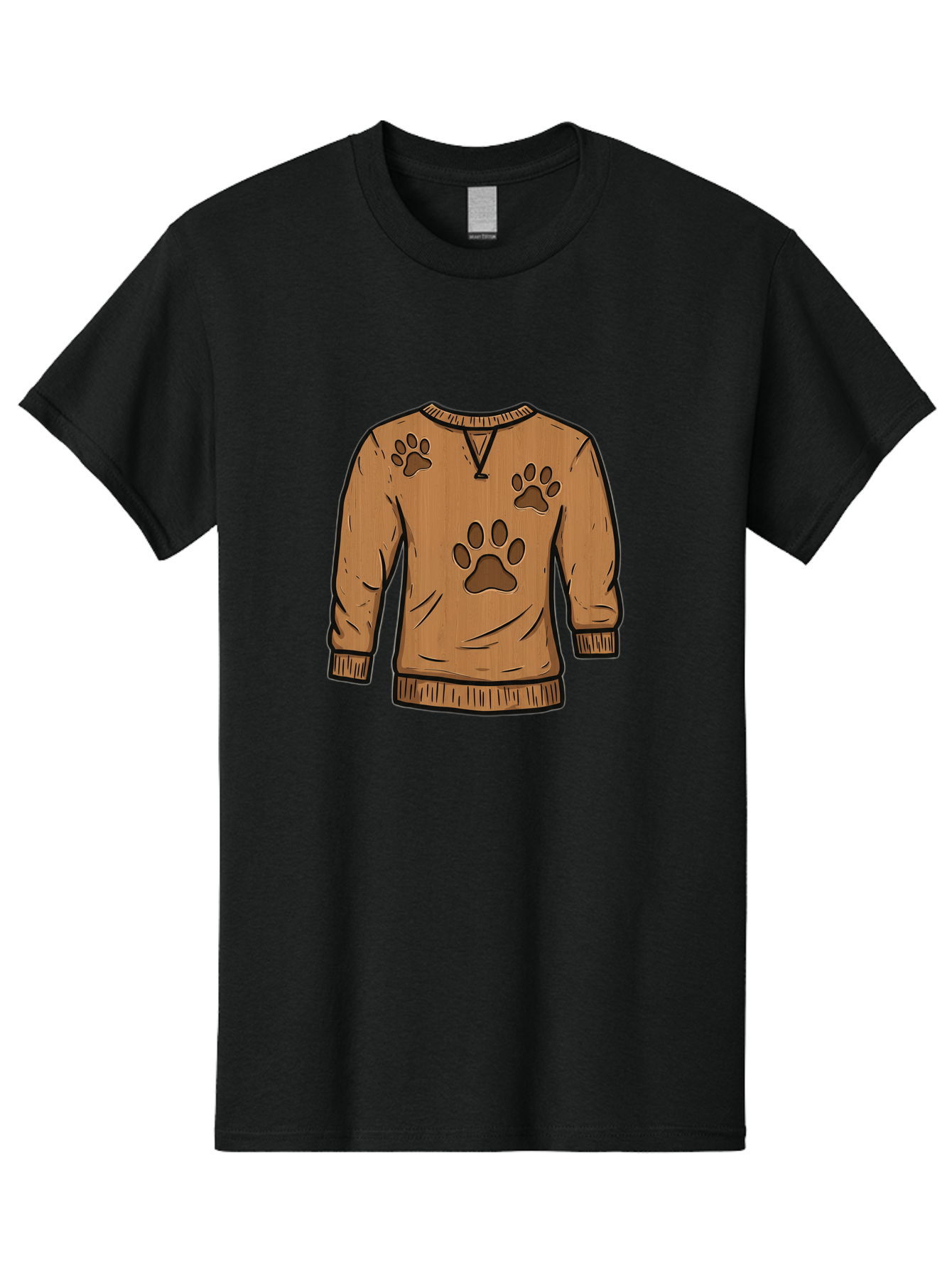 Brown-Sweater-With-Paw-Prints Men'S Graphic Tee, 100% Cotton, Comfortable Casual Summer Wear, Machine Washable, Vintage Camera, Old Camera, Antique Camera, Black Camera, Classic Photography, Photography Equipment, Nostalgic Device, Bah614