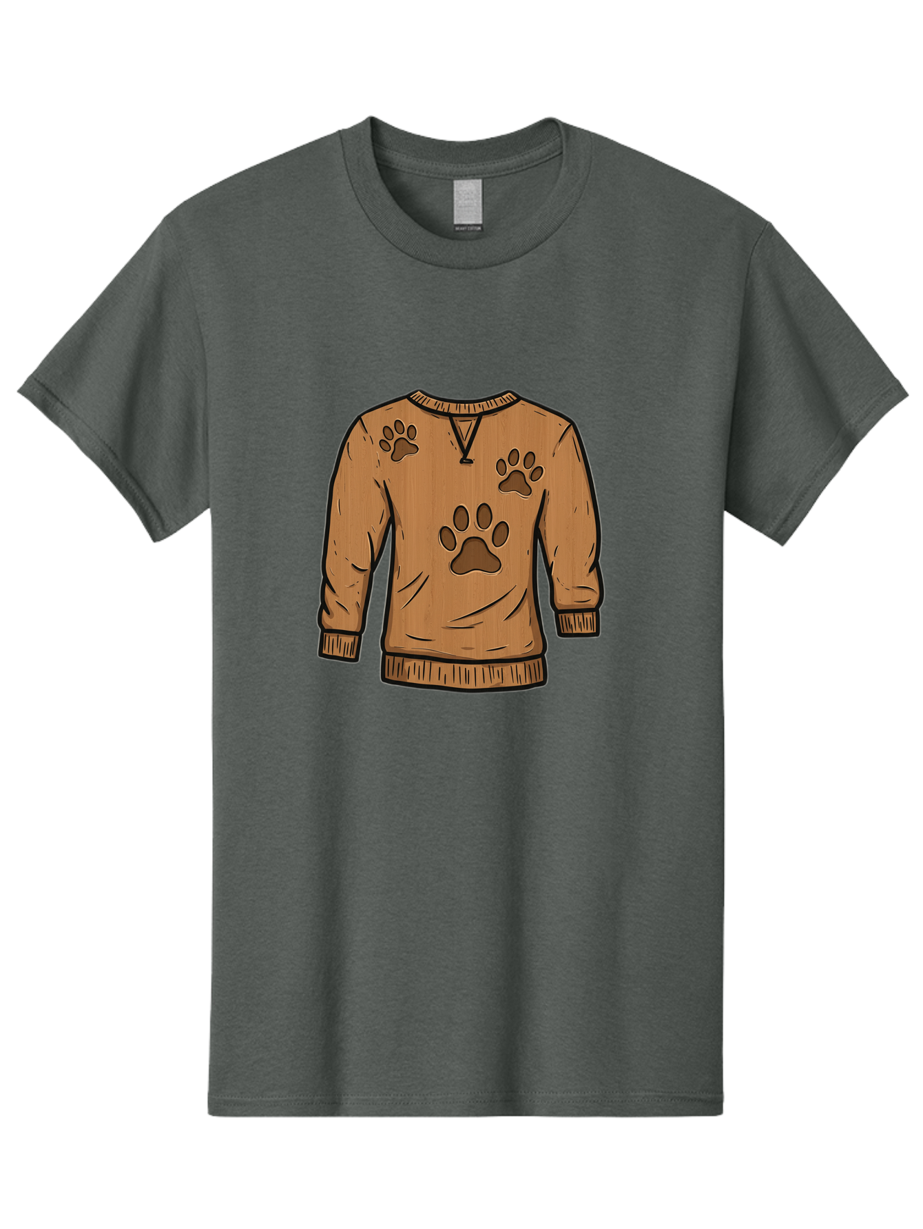Brown-Sweater-With-Paw-Prints Men'S Graphic Tee, 100% Cotton, Comfortable Casual Summer Wear, Machine Washable, Vintage Camera, Old Camera, Antique Camera, Black Camera, Classic Photography, Photography Equipment, Nostalgic Device, Bah614
