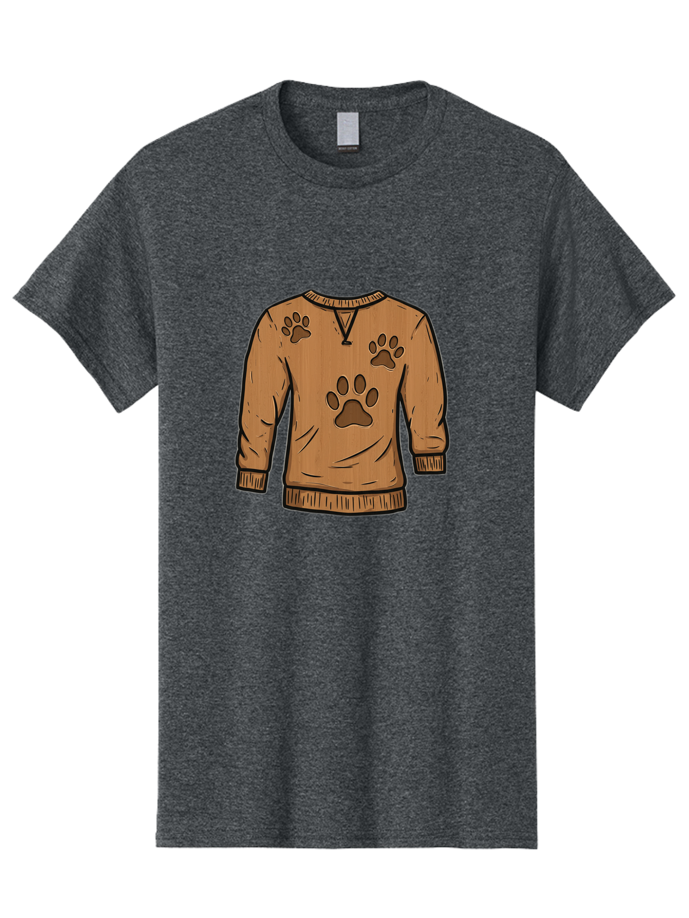 Brown-Sweater-With-Paw-Prints Men'S Graphic Tee, 100% Cotton, Comfortable Casual Summer Wear, Machine Washable, Vintage Camera, Old Camera, Antique Camera, Black Camera, Classic Photography, Photography Equipment, Nostalgic Device, Bah614