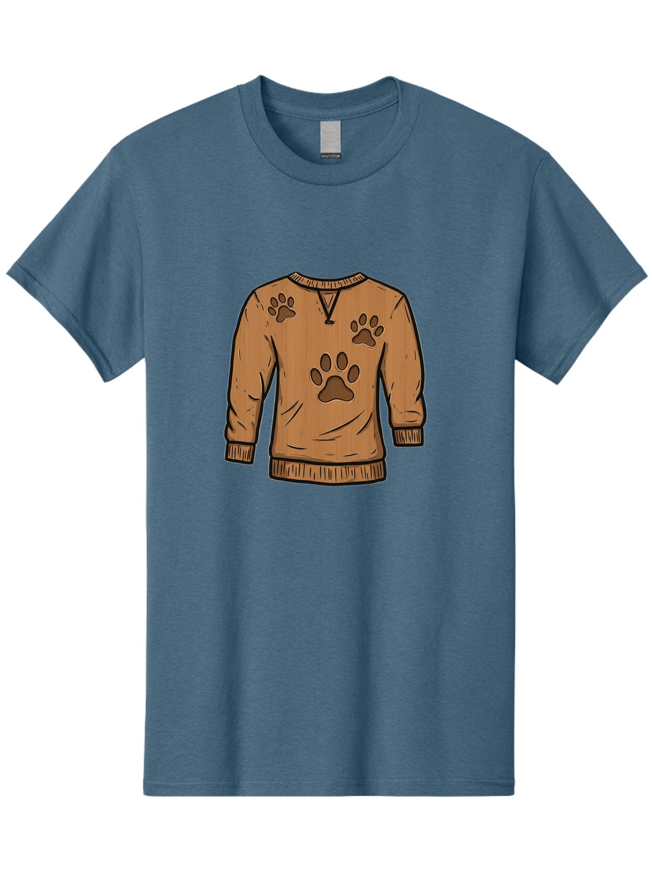 Brown-Sweater-With-Paw-Prints Men'S Graphic Tee, 100% Cotton, Comfortable Casual Summer Wear, Machine Washable, Vintage Camera, Old Camera, Antique Camera, Black Camera, Classic Photography, Photography Equipment, Nostalgic Device, Bah614