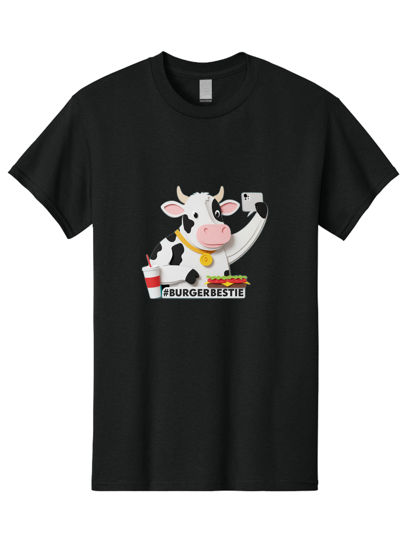 Burgerbestie-Cow-3 Men'S Graphic Tee, 100% Cotton, Comfortable Casual Summer Wear, Machine Washable, Vintage Camera, Old Camera, Antique Camera, Black Camera, Classic Photography, Photography Equipment, Nostalgic Device, Film Camera, Bah637