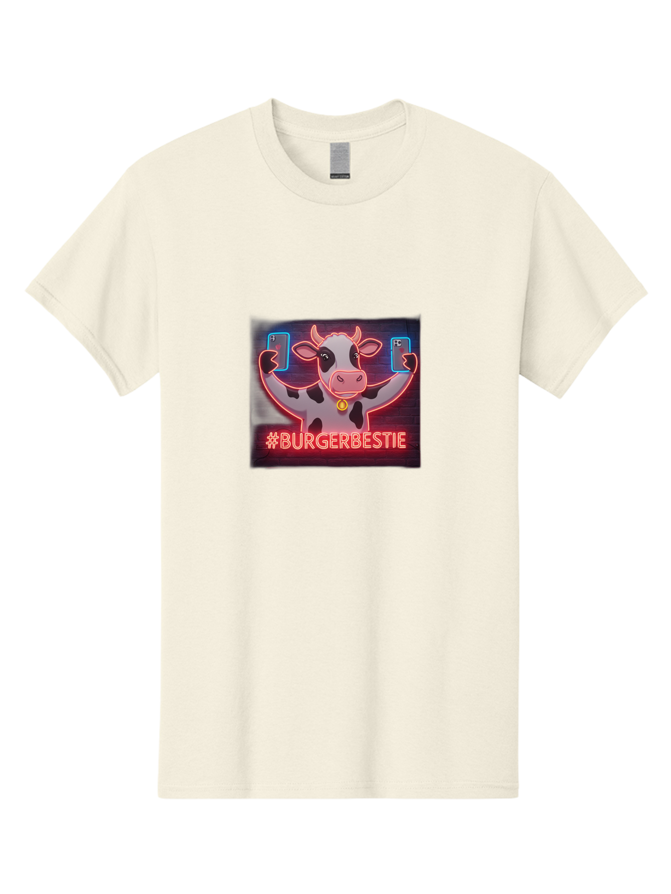 Burgerbestie-Cow-Neon-Sign Men'S Graphic Tee, 100% Cotton, Comfortable Casual Summer Wear, Machine Washable, Vintage Camera, Old Camera, Antique Camera, Black Camera, Classic Photography, Photography Equipment, Nostalgic Device, Film Camera, Bah638