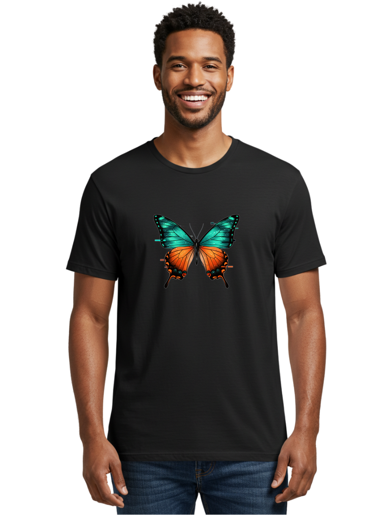 Butterfly-12 Men'S Graphic Tee, 100% Cotton, Comfortable Casual Summer Wear, Machine Washable, Vintage Camera, Old Camera, Antique Camera, Black Camera, Classic Photography, Photography Equipment, Nostalgic Device, Film Camera, Camera Art Bah644