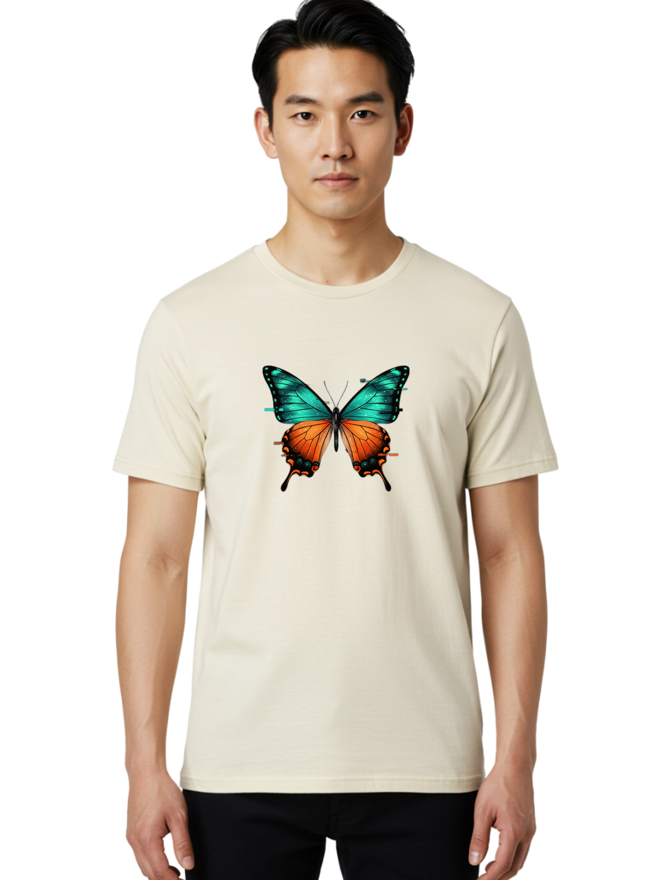 Butterfly-12 Men'S Graphic Tee, 100% Cotton, Comfortable Casual Summer Wear, Machine Washable, Vintage Camera, Old Camera, Antique Camera, Black Camera, Classic Photography, Photography Equipment, Nostalgic Device, Film Camera, Camera Art Bah644