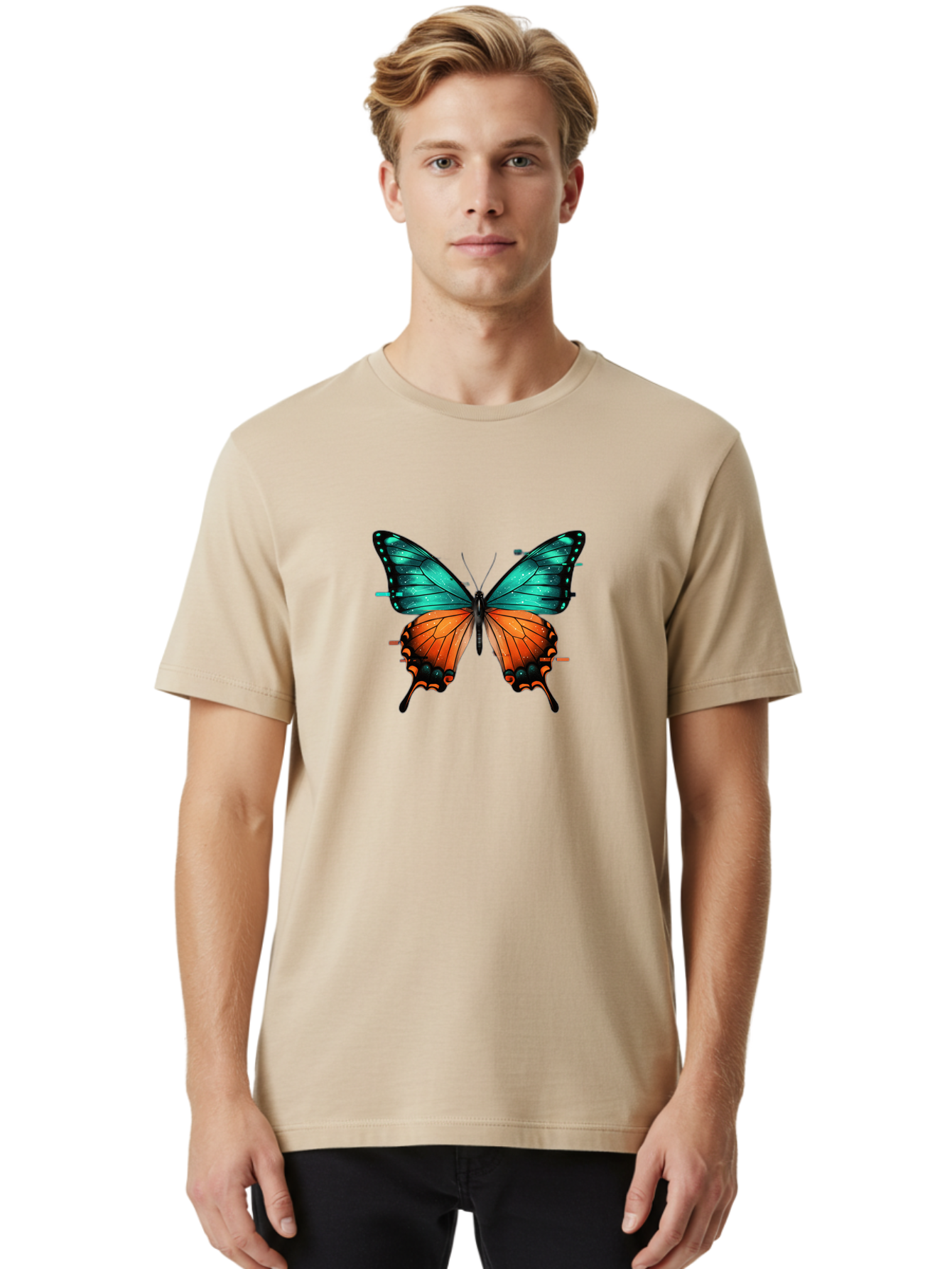 Butterfly-12 Men'S Graphic Tee, 100% Cotton, Comfortable Casual Summer Wear, Machine Washable, Vintage Camera, Old Camera, Antique Camera, Black Camera, Classic Photography, Photography Equipment, Nostalgic Device, Film Camera, Camera Art Bah644