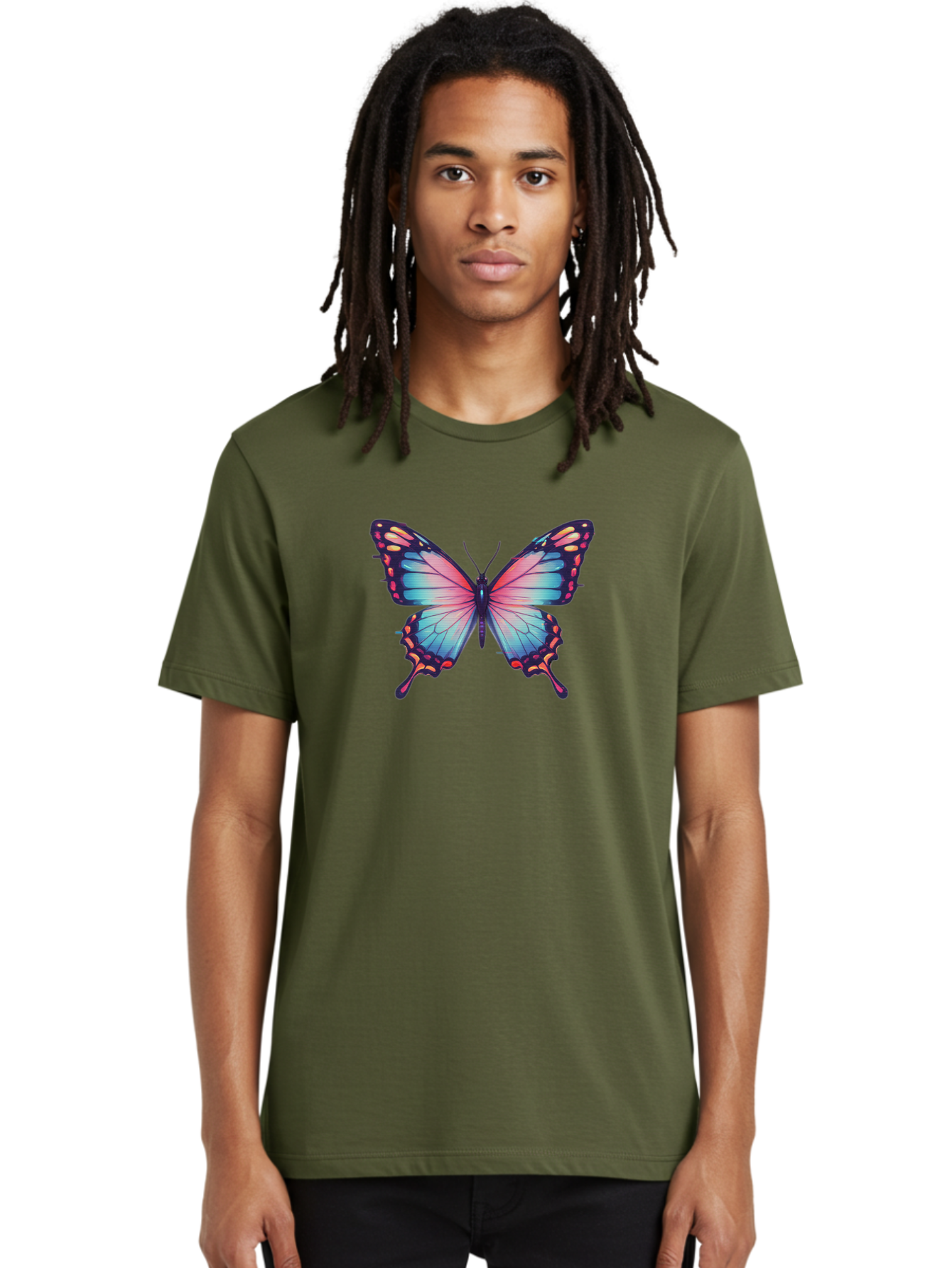 Butterfly-15 Men'S Graphic Tee, 100% Cotton, Comfortable Casual Summer Wear, Machine Washable, Vintage Camera, Old Camera, Antique Camera, Black Camera, Classic Photography, Photography Equipment, Nostalgic Device, Film Camera, Camera Art Bah647