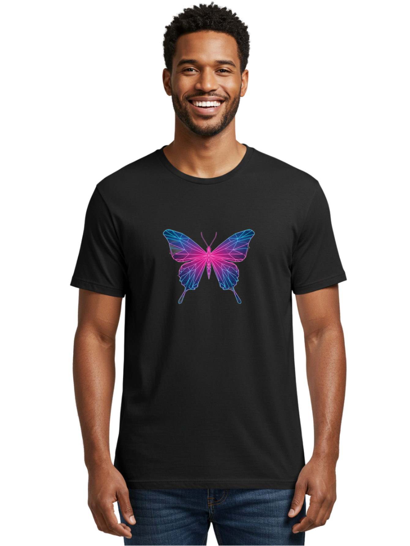 Butterfly-17 Men'S Graphic Tee, 100% Cotton, Comfortable Casual Summer Wear, Machine Washable, Vintage Camera, Old Camera, Antique Camera, Black Camera, Classic Photography, Photography Equipment, Nostalgic Device, Film Camera, Camera Art Bah649
