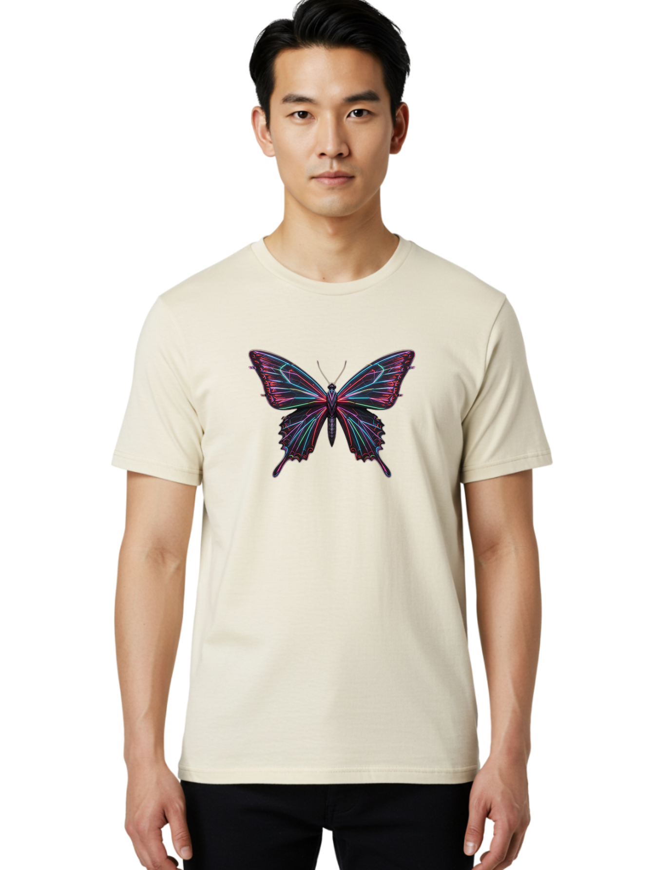 Butterfly-18 Men'S Graphic Tee, 100% Cotton, Comfortable Casual Summer Wear, Machine Washable, Vintage Camera, Old Camera, Antique Camera, Black Camera, Classic Photography, Photography Equipment, Nostalgic Device, Film Camera, Camera Art Bah650