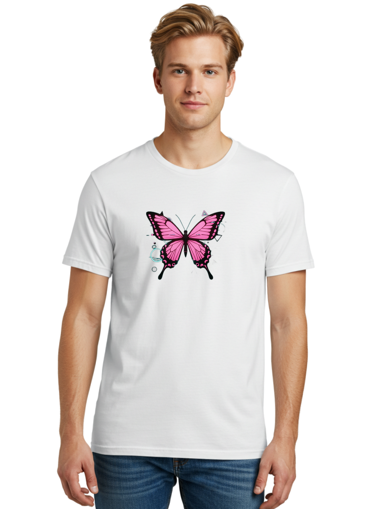 Butterfly-26 Men'S Graphic Tee, 100% Cotton, Comfortable Casual Summer Wear, Machine Washable, Vintage Camera, Old Camera, Antique Camera, Black Camera, Classic Photography, Photography Equipment, Nostalgic Device, Film Camera, Camera Art Bah659