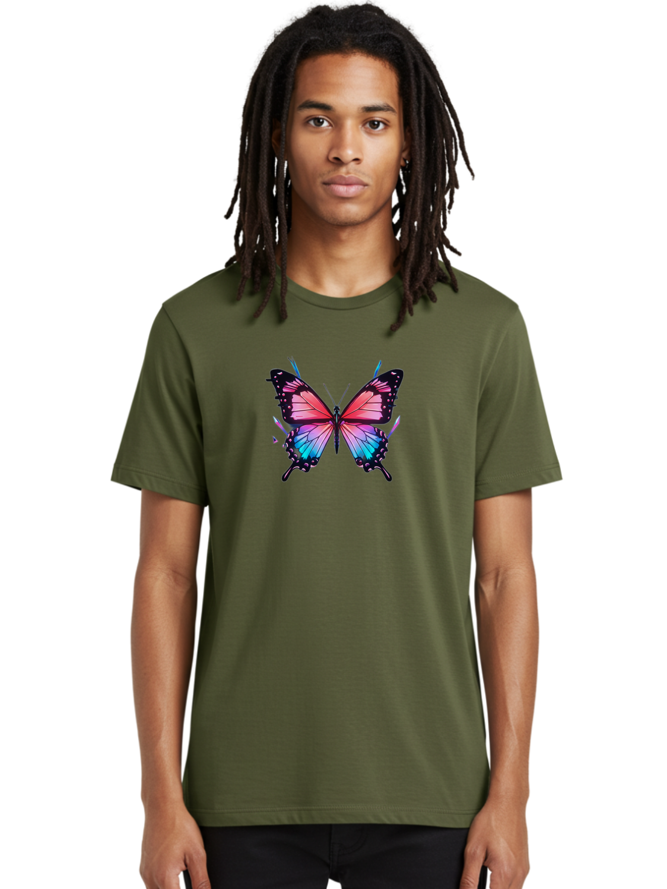 Butterfly-27 Men'S Graphic Tee, 100% Cotton, Comfortable Casual Summer Wear, Machine Washable, Vintage Camera, Old Camera, Antique Camera, Black Camera, Classic Photography, Photography Equipment, Nostalgic Device, Film Camera, Camera Art Bah660