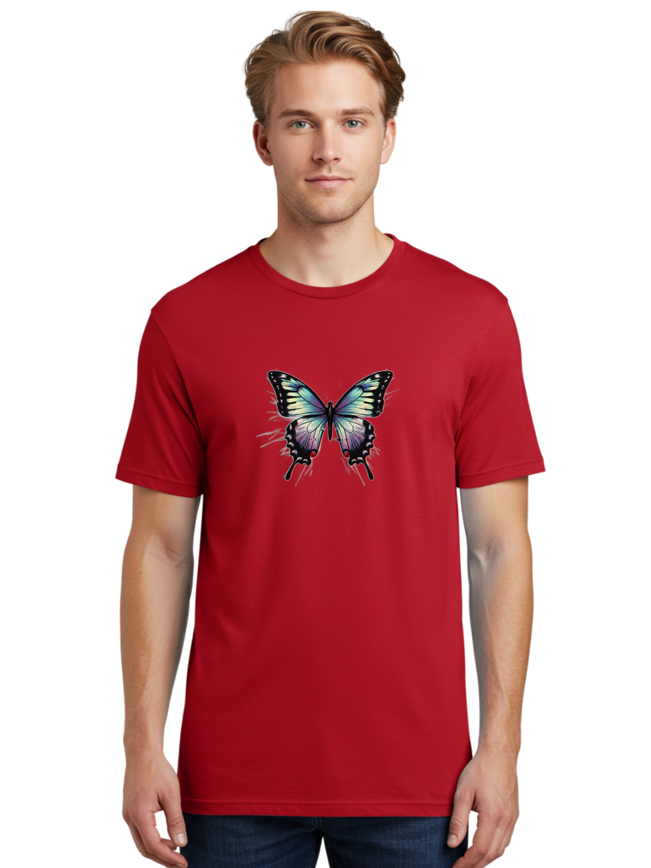 Butterfly-28 Men'S Graphic Tee, 100% Cotton, Comfortable Casual Summer Wear, Machine Washable, Vintage Camera, Old Camera, Antique Camera, Black Camera, Classic Photography, Photography Equipment, Nostalgic Device, Film Camera, Camera Art Bah661