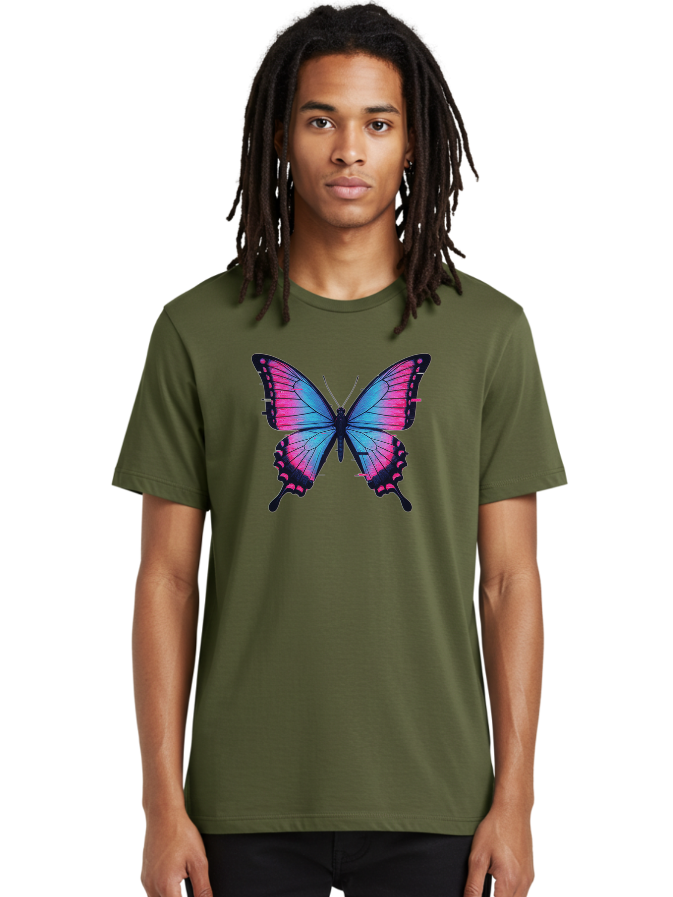 Butterfly-4 Men'S Graphic Tee, 100% Cotton, Comfortable Casual Summer Wear, Machine Washable, Vintage Camera, Old Camera, Antique Camera, Black Camera, Classic Photography, Photography Equipment, Nostalgic Device, Film Camera, Camera Art Bah664