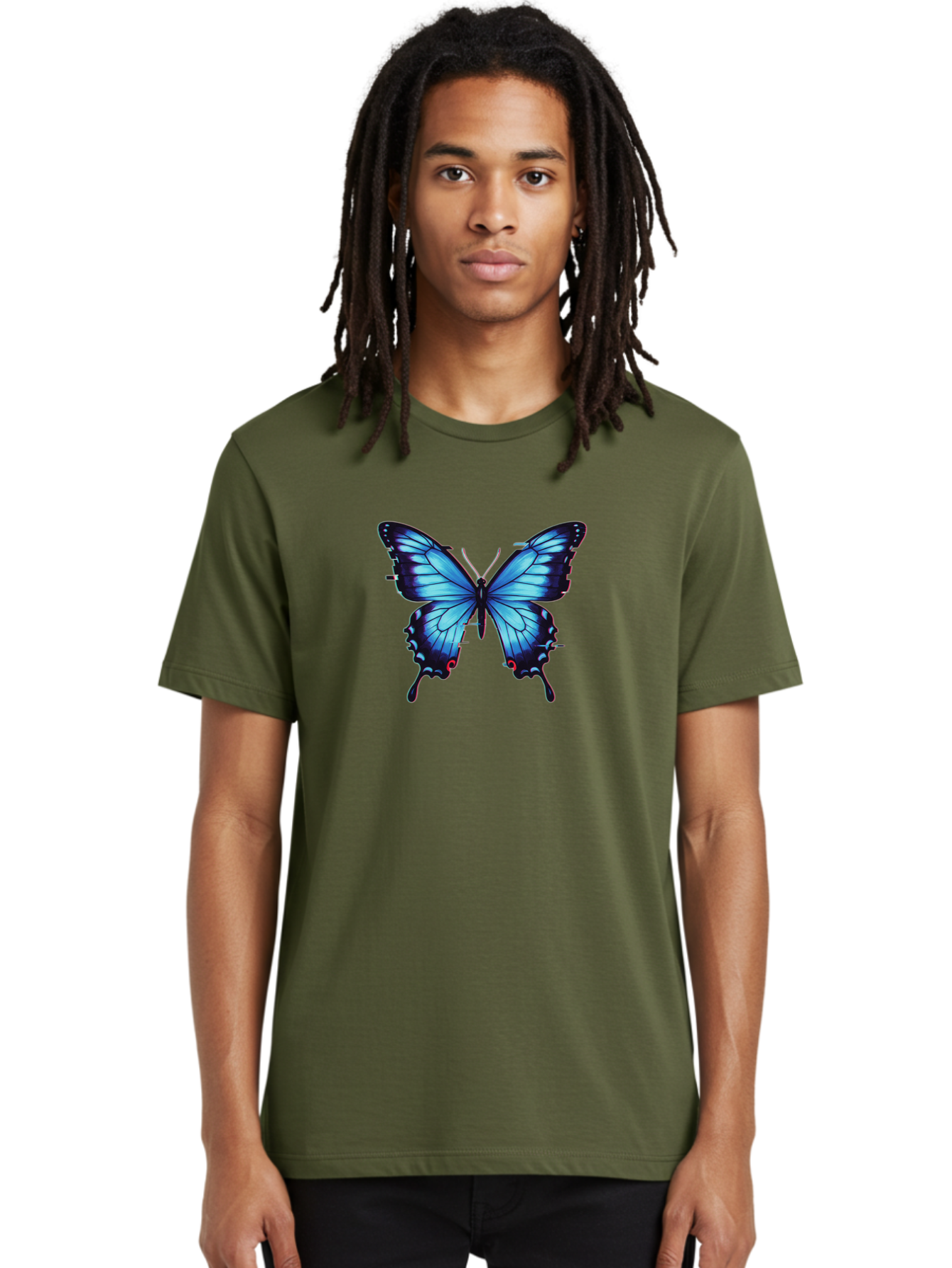 Butterfly-7 Men'S Graphic Tee, 100% Cotton, Comfortable Casual Summer Wear, Machine Washable, Vintage Camera, Old Camera, Antique Camera, Black Camera, Classic Photography, Photography Equipment, Nostalgic Device, Film Camera, Camera Art Bah667