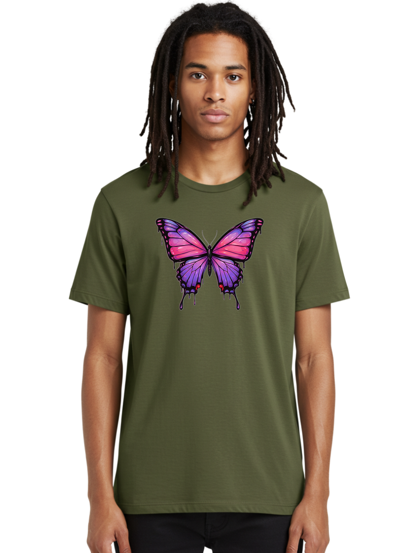 Butterfly-Design Men'S Graphic Tee, 100% Cotton, Comfortable Casual Summer Wear, Machine Washable, Vintage Camera, Old Camera, Antique Camera, Black Camera, Classic Photography, Photography Equipment, Nostalgic Device, Film Camera, Camera Art Bah670