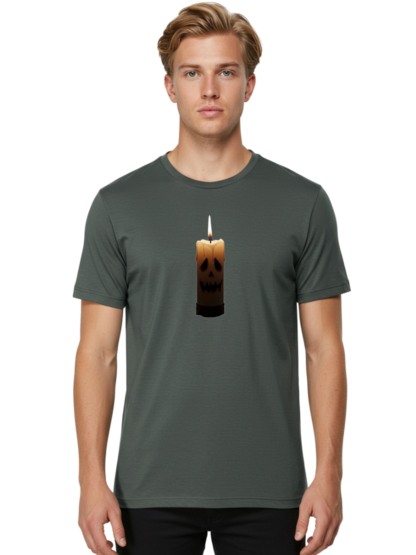 Candle-With-Skull Men'S Graphic Tee, 100% Cotton, Comfortable Casual Summer Wear, Machine Washable, Vintage Camera, Old Camera, Antique Camera, Black Camera, Classic Photography, Photography Equipment, Nostalgic Device, Film Camera, Camera Art Bah695