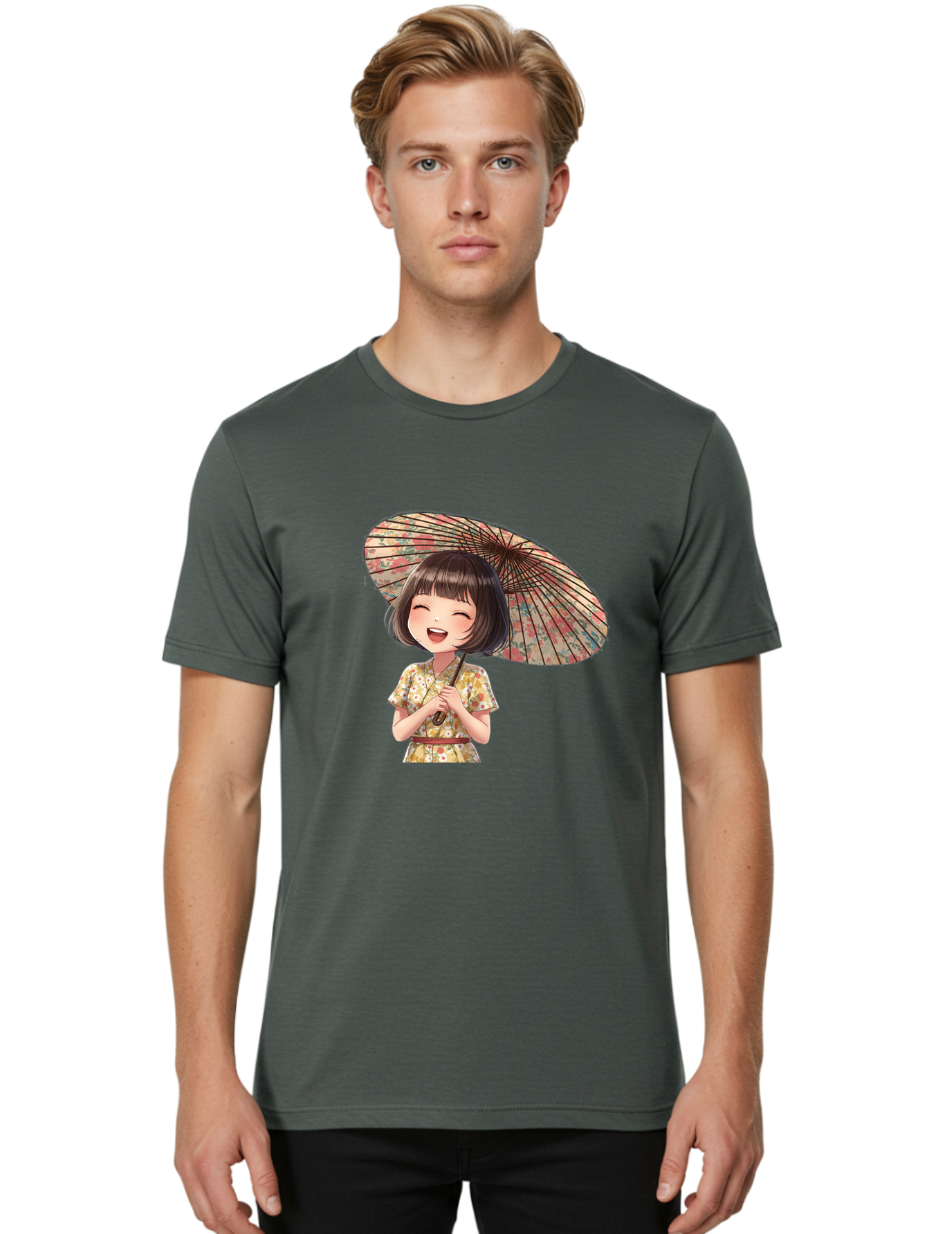Cartoon-Girl-With-Parasol Men'S Graphic Tee, 100% Cotton, Comfortable Casual Summer Wear, Machine Washable, Vintage Camera, Old Camera, Antique Camera, Black Camera, Classic Photography, Photography Equipment, Nostalgic Device, Film Camera, Bah699