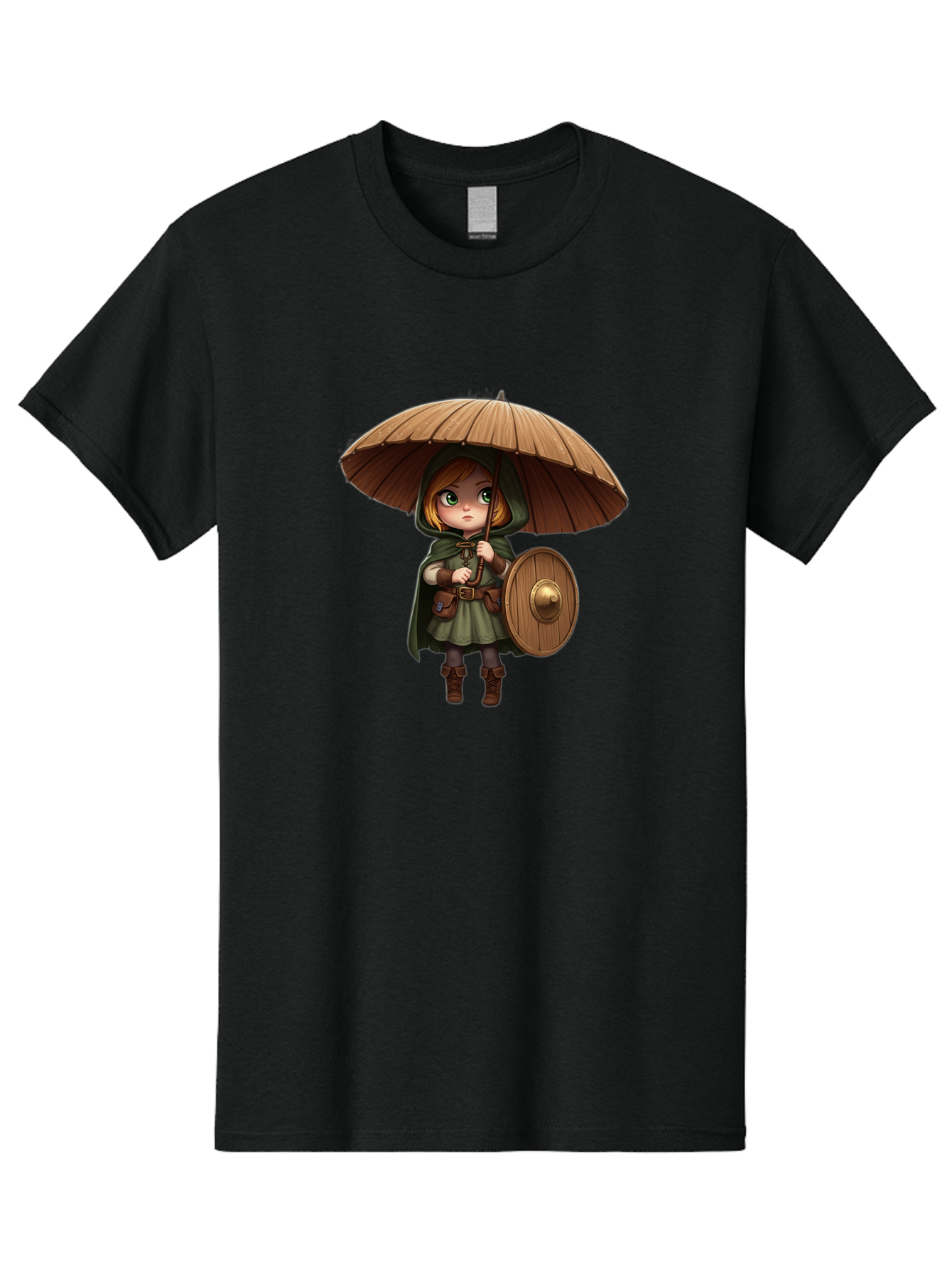 Cartoon-Girl-With-Shield-And-Umbrella Men'S Graphic Tee, 100% Cotton, Comfortable Casual Summer Wear, Machine Washable, Vintage Camera, Old Camera, Antique Camera, Black Camera, Classic Photography, Photography Equipment, Nostalgic Device, Bah700