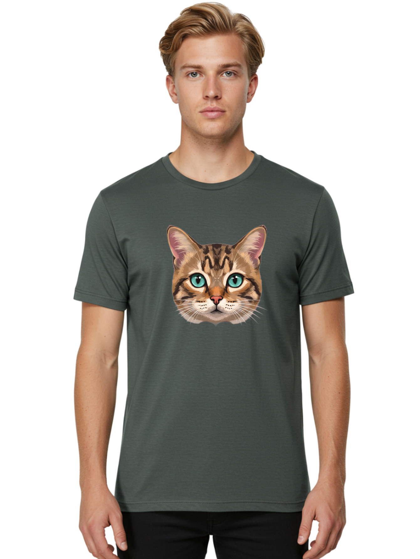 Cat-Face Men'S Graphic Tee, 100% Cotton, Comfortable Casual Summer Wear, Machine Washable, Vintage Camera, Old Camera, Antique Camera, Black Camera, Classic Photography, Photography Equipment, Nostalgic Device, Film Camera, Camera Art Bah703