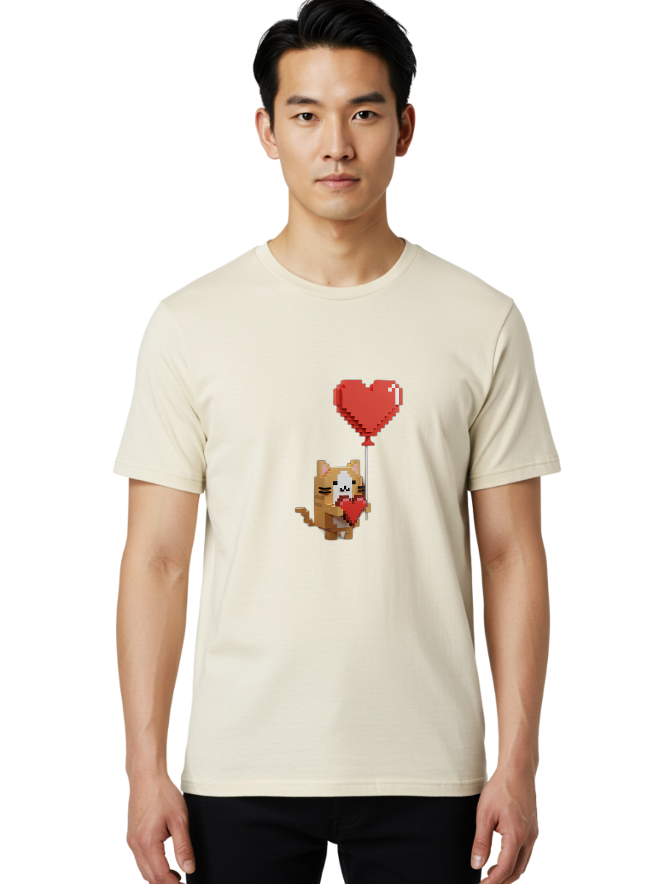Cat-Hugging-Heart Men'S Graphic Tee, 100% Cotton, Comfortable Casual Summer Wear, Machine Washable, Vintage Camera, Old Camera, Antique Camera, Black Camera, Classic Photography, Photography Equipment, Nostalgic Device, Film Camera, Camera Art Bah705
