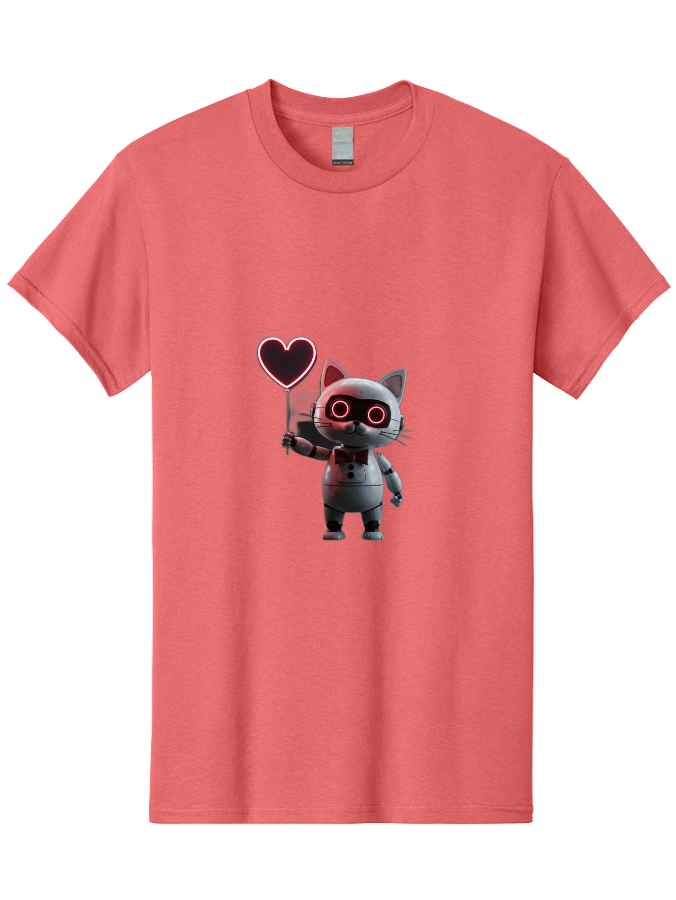 Cat-Robot-Heart Men'S Graphic Tee, 100% Cotton, Comfortable Casual Summer Wear, Machine Washable, Vintage Camera, Old Camera, Antique Camera, Black Camera, Classic Photography, Photography Equipment, Nostalgic Device, Film Camera, Camera Art Bah706