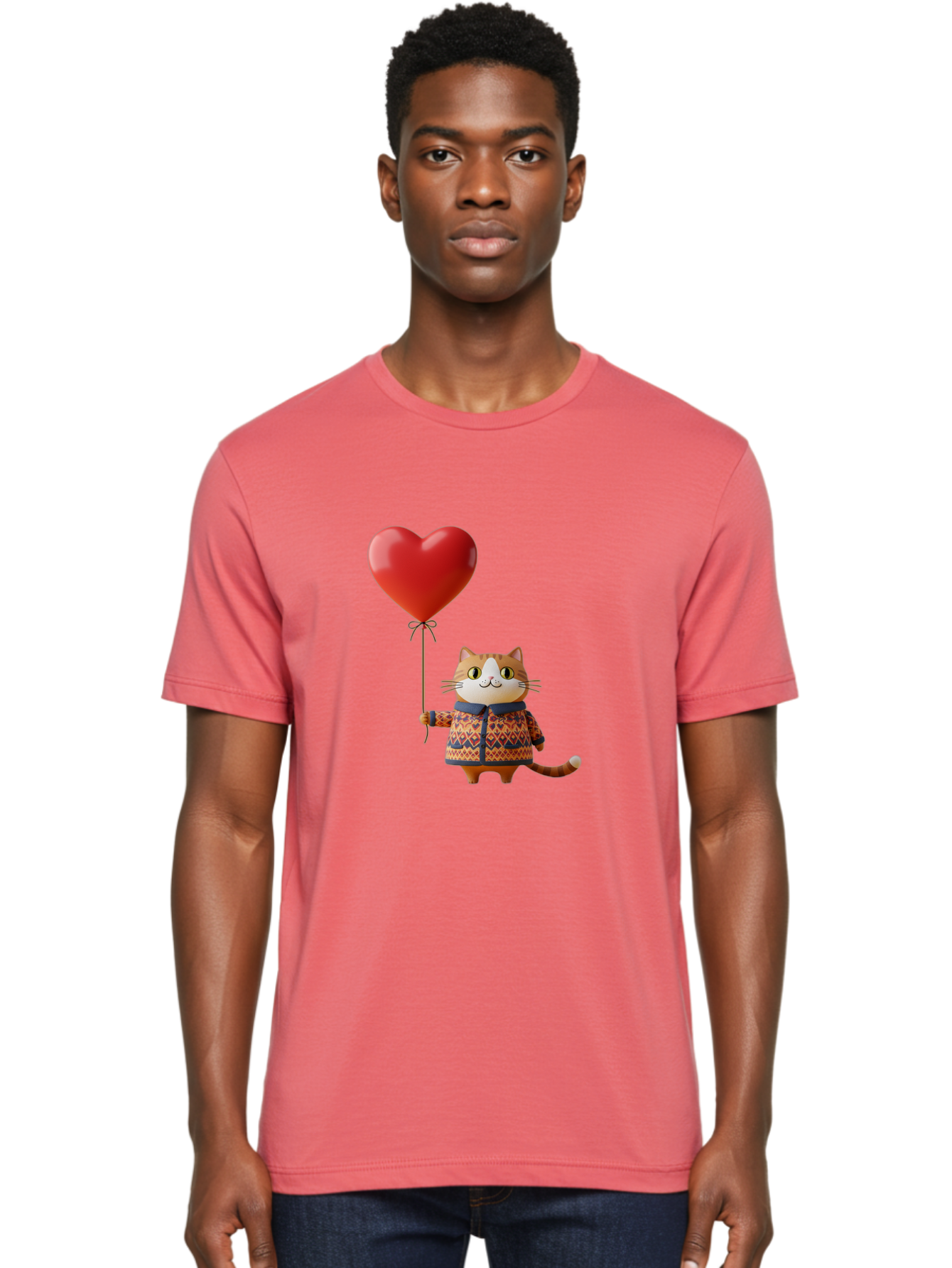 Cat-With-Heart-Balloon-3 Men'S Graphic Tee, 100% Cotton, Comfortable Casual Summer Wear, Machine Washable, Vintage Camera, Old Camera, Antique Camera, Black Camera, Classic Photography, Photography Equipment, Nostalgic Device, Film Camera, Bah710