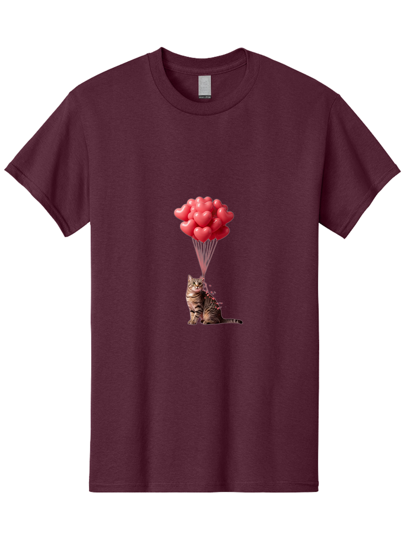 Cat-With-Heart-Balloons-1 Men'S Graphic Tee, 100% Cotton, Comfortable Casual Summer Wear, Machine Washable, Vintage Camera, Old Camera, Antique Camera, Black Camera, Classic Photography, Photography Equipment, Nostalgic Device, Film Camera, Bah713