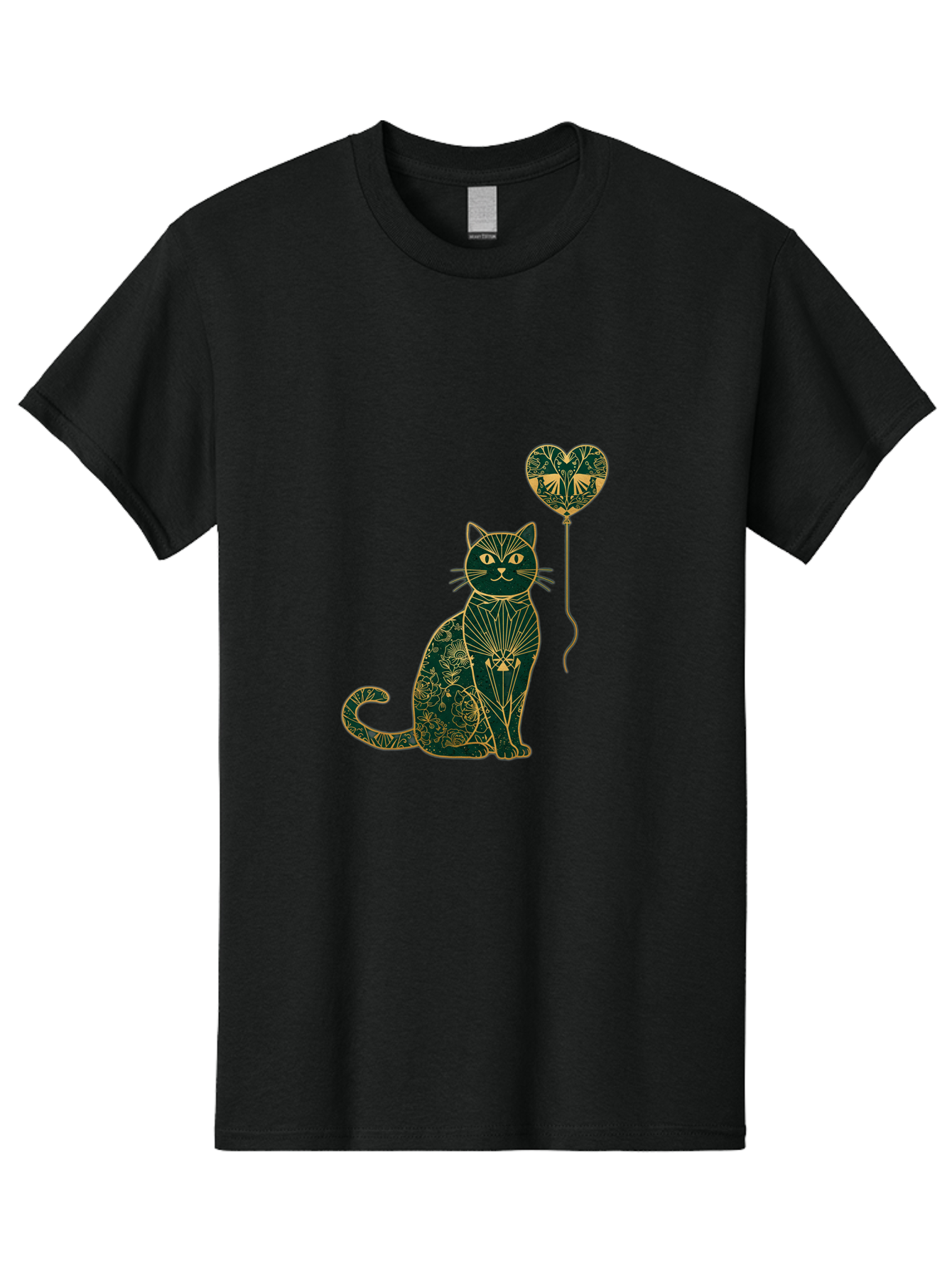 Cat-With-Heart-Shaped-Balloon-1 Men'S Graphic Tee, 100% Cotton, Comfortable Casual Summer Wear, Machine Washable, Vintage Camera, Old Camera, Antique Camera, Black Camera, Classic Photography, Photography Equipment, Nostalgic Device, Bah716