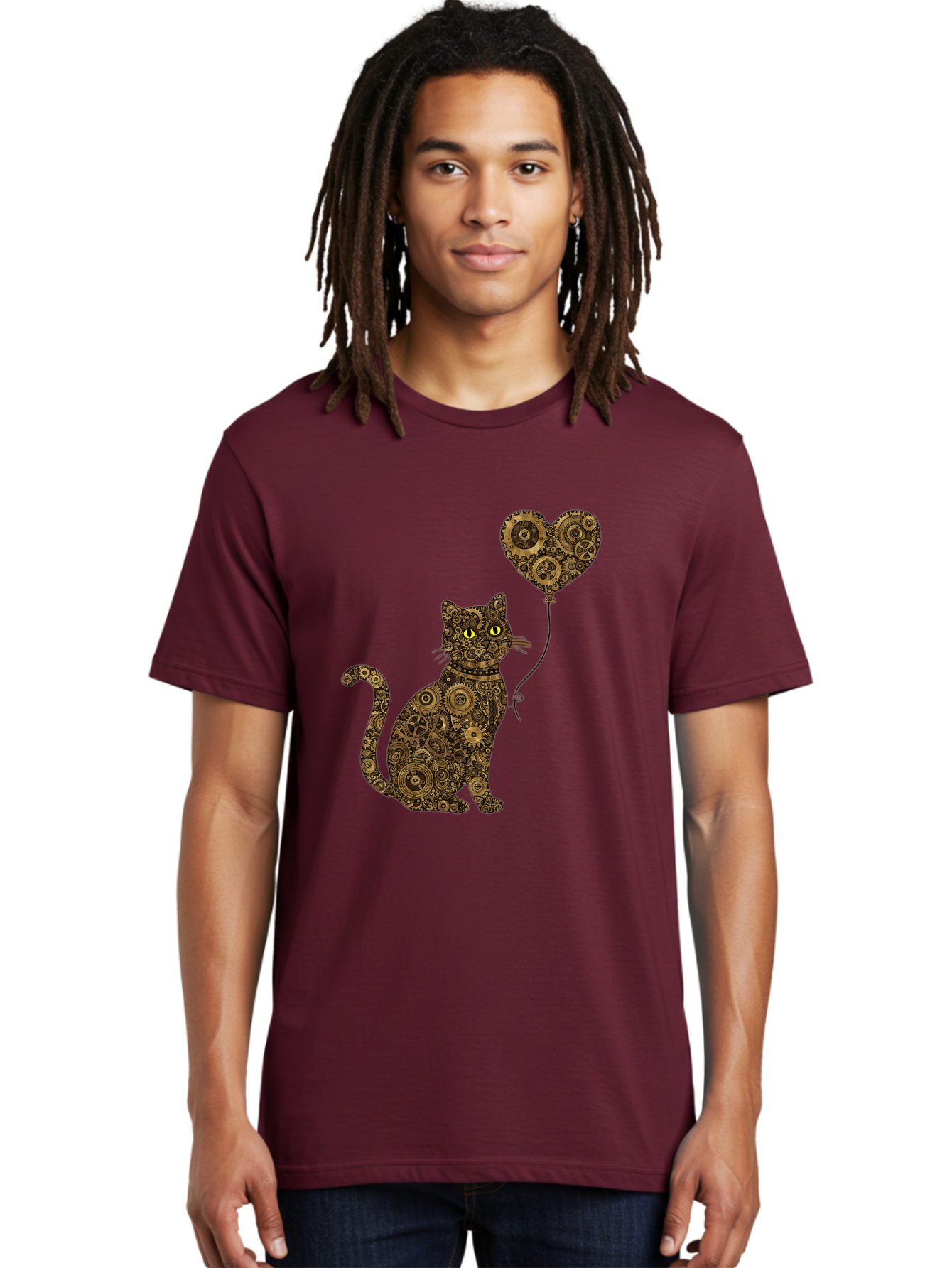 Cat-With-Heart-Shaped-Balloon Men'S Graphic Tee, 100% Cotton, Comfortable Casual Summer Wear, Machine Washable, Vintage Camera, Old Camera, Antique Camera, Black Camera, Classic Photography, Photography Equipment, Nostalgic Device, Bah717
