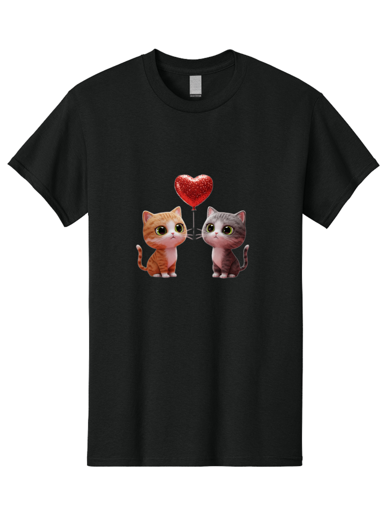 Cats-With-Heart-Balloon-1 Men'S Graphic Tee, 100% Cotton, Comfortable Casual Summer Wear, Machine Washable, Vintage Camera, Old Camera, Antique Camera, Black Camera, Classic Photography, Photography Equipment, Nostalgic Device, Film Camera, Bah722