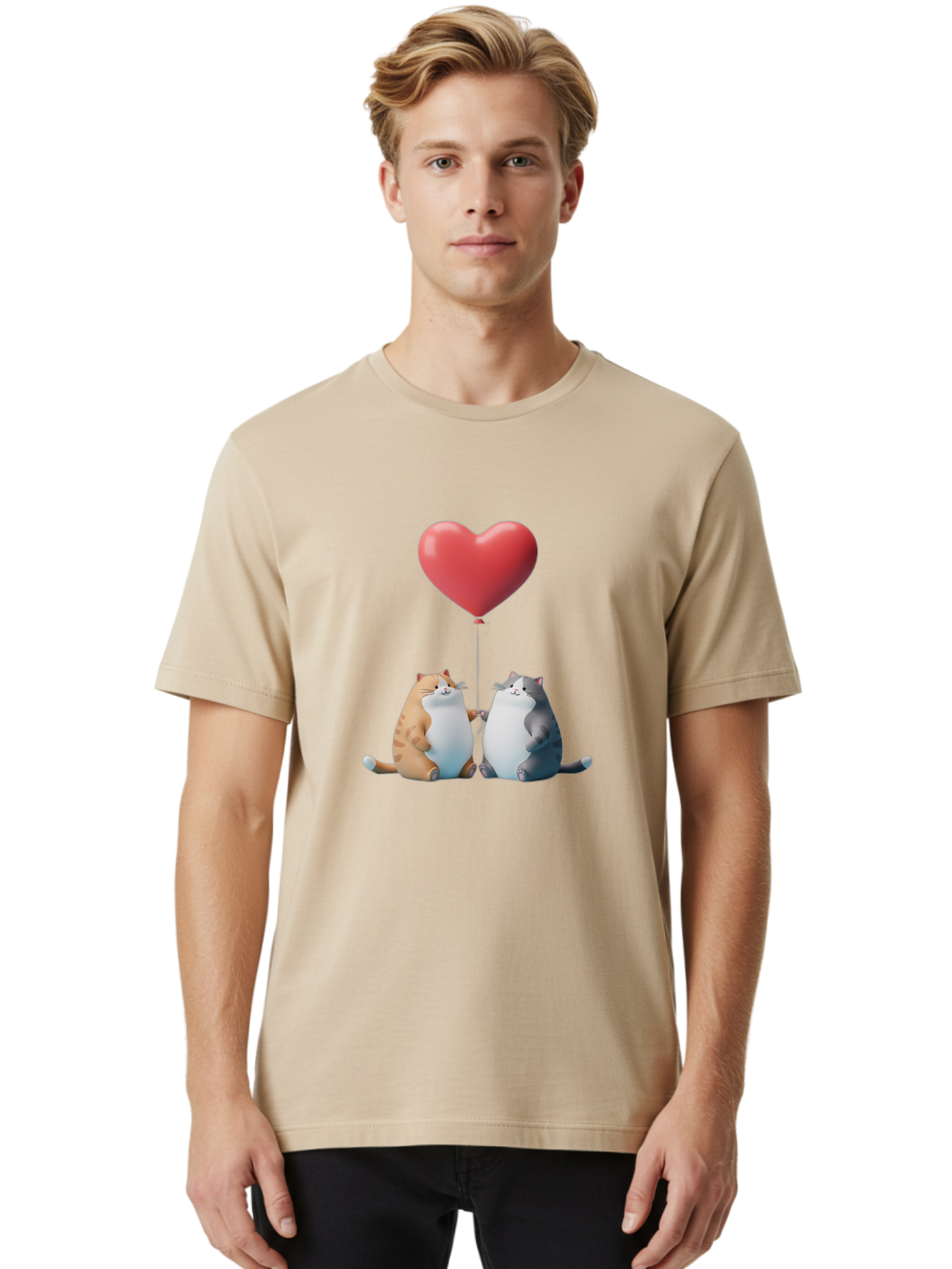 Cats-With-Heart-Balloon Men'S Graphic Tee, 100% Cotton, Comfortable Casual Summer Wear, Machine Washable, Vintage Camera, Old Camera, Antique Camera, Black Camera, Classic Photography, Photography Equipment, Nostalgic Device, Film Camera, Bah724