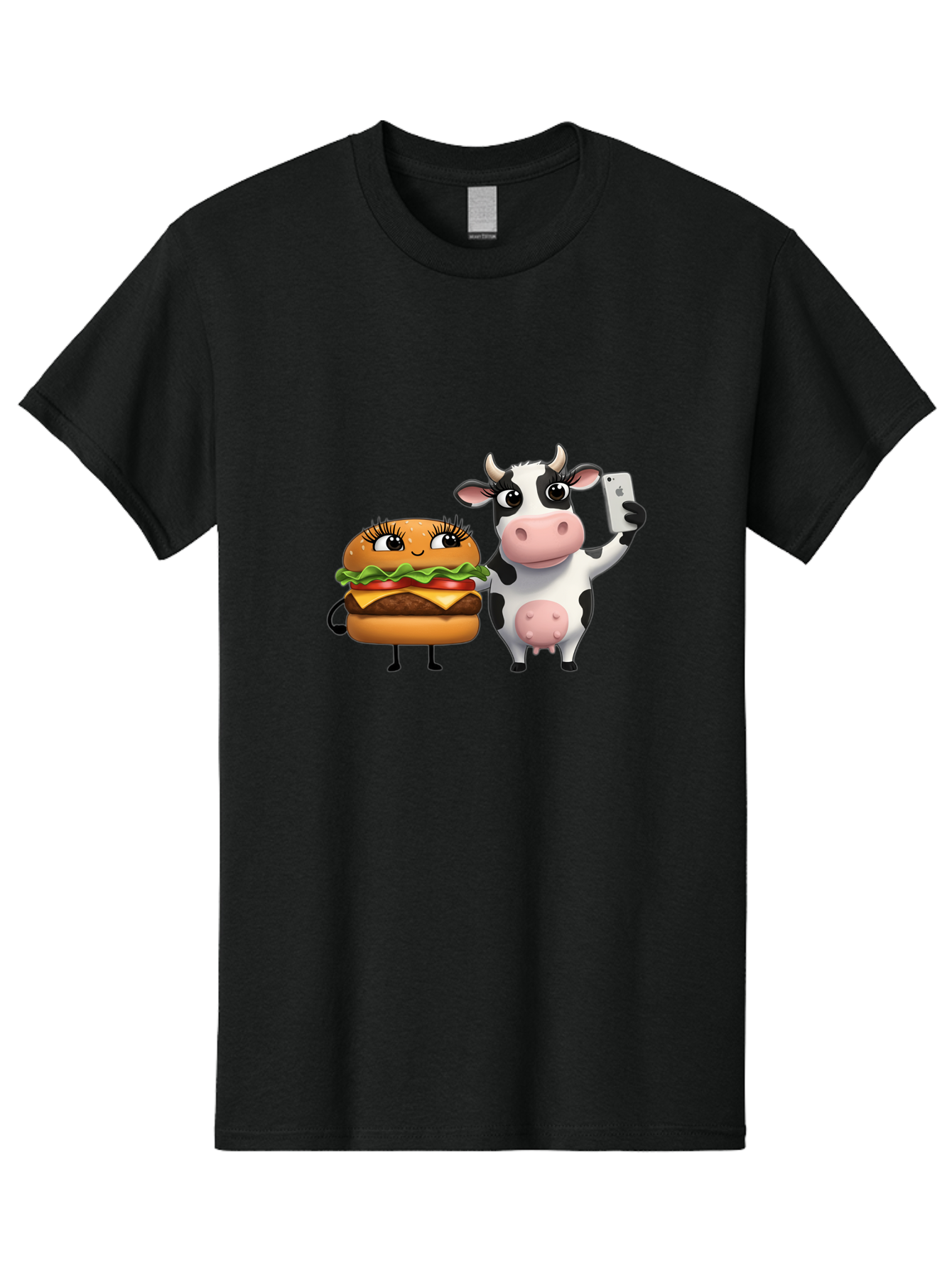 Cheeseburger-Cow-1 Men'S Graphic Tee, 100% Cotton, Comfortable Casual Summer Wear, Machine Washable, Vintage Camera, Old Camera, Antique Camera, Black Camera, Classic Photography, Photography Equipment, Nostalgic Device, Film Camera, Bah726