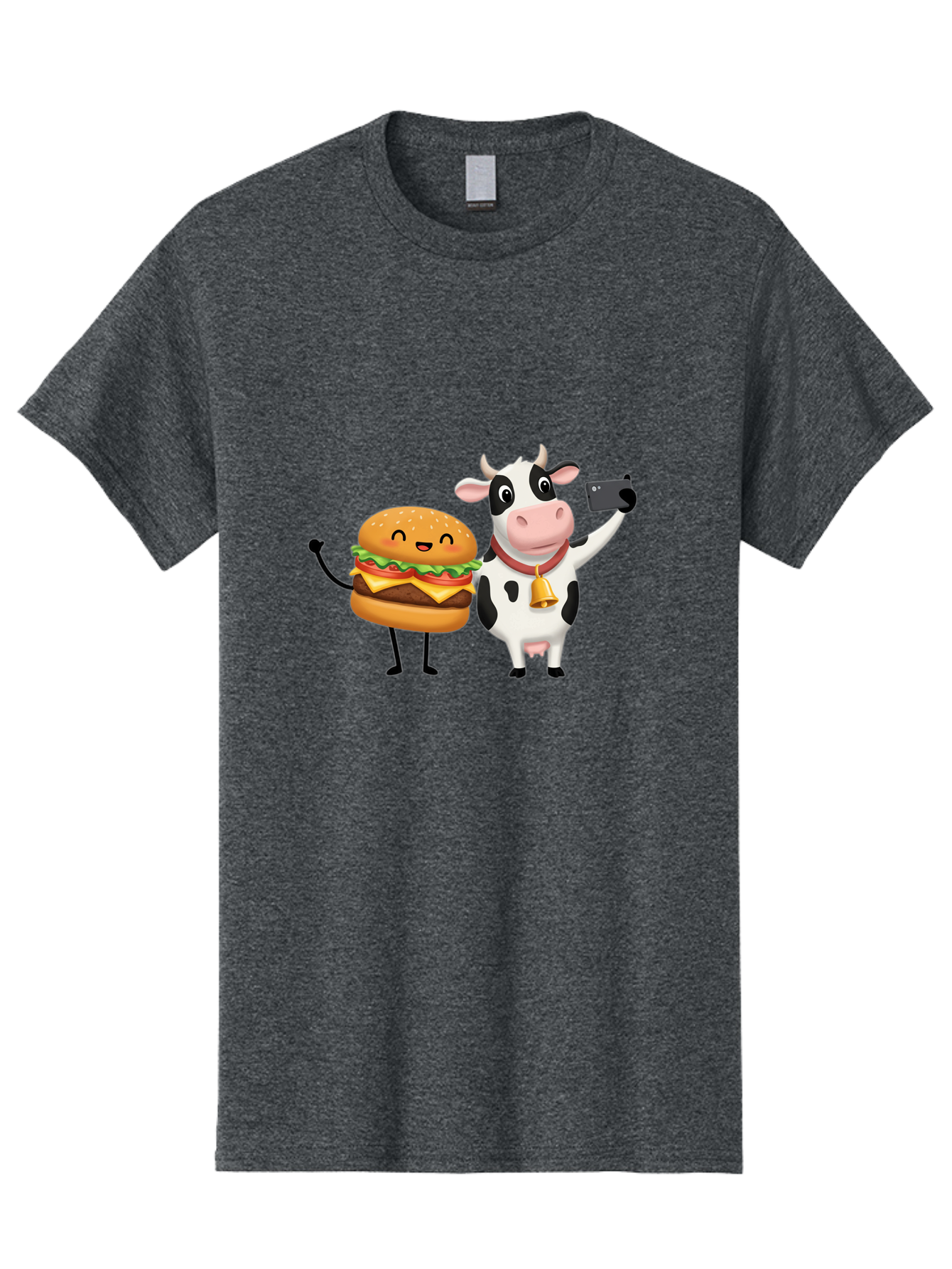 Cheeseburger-Cow Men'S Graphic Tee, 100% Cotton, Comfortable Casual Summer Wear, Machine Washable, Vintage Camera, Old Camera, Antique Camera, Black Camera, Classic Photography, Photography Equipment, Nostalgic Device, Film Camera, Camera Art Bah727