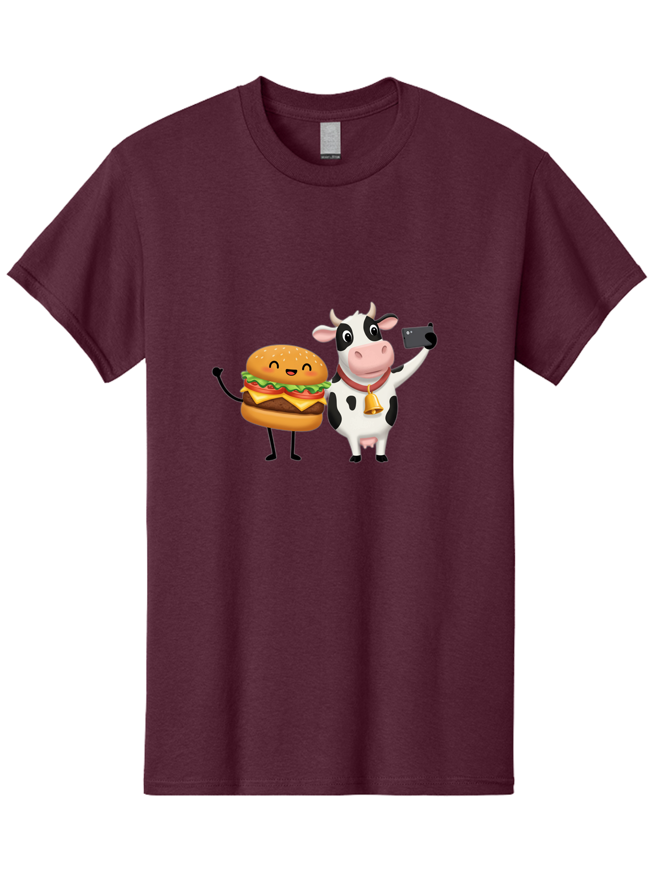 Cheeseburger-Cow Men'S Graphic Tee, 100% Cotton, Comfortable Casual Summer Wear, Machine Washable, Vintage Camera, Old Camera, Antique Camera, Black Camera, Classic Photography, Photography Equipment, Nostalgic Device, Film Camera, Camera Art Bah727