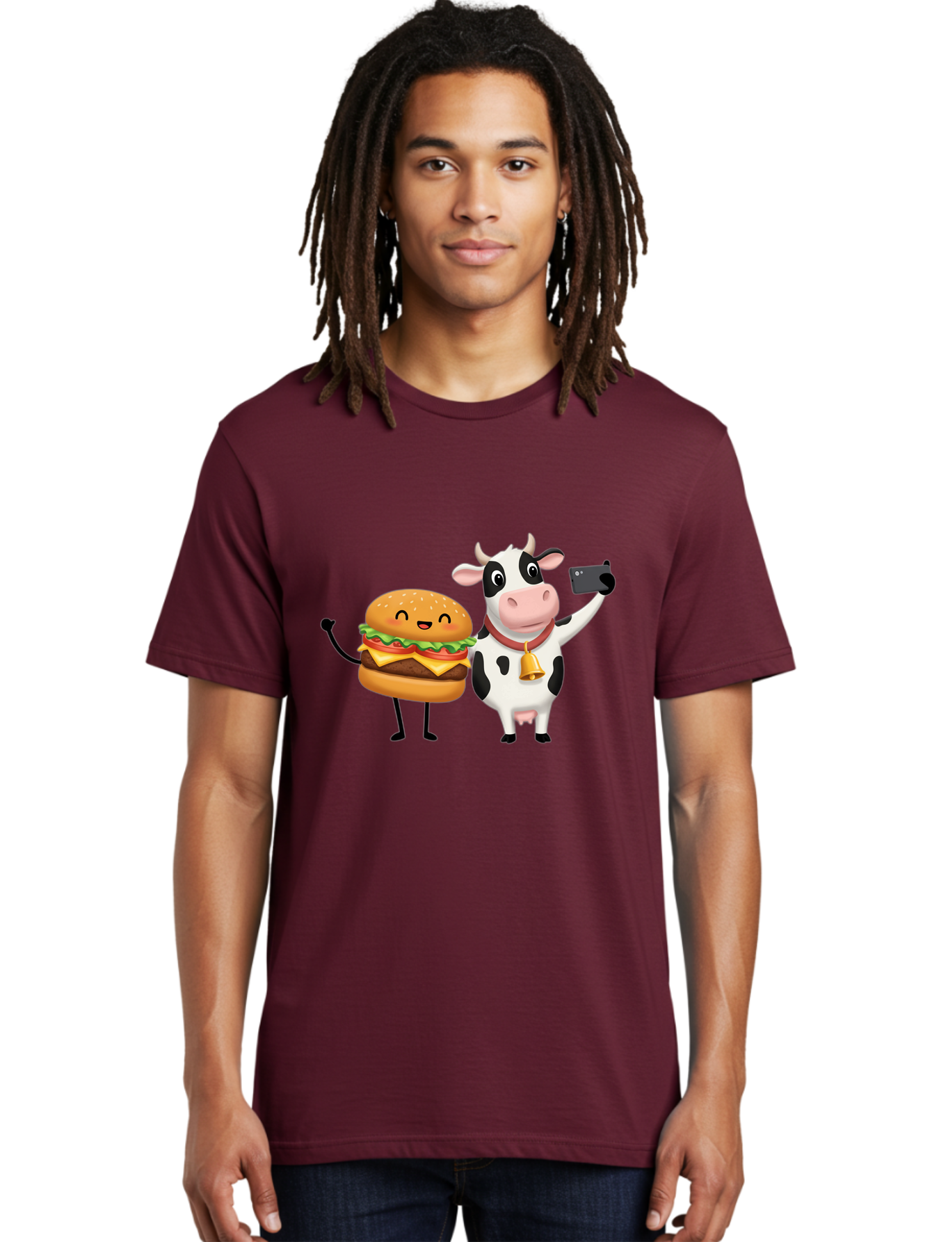 Cheeseburger-Cow Men'S Graphic Tee, 100% Cotton, Comfortable Casual Summer Wear, Machine Washable, Vintage Camera, Old Camera, Antique Camera, Black Camera, Classic Photography, Photography Equipment, Nostalgic Device, Film Camera, Camera Art Bah727