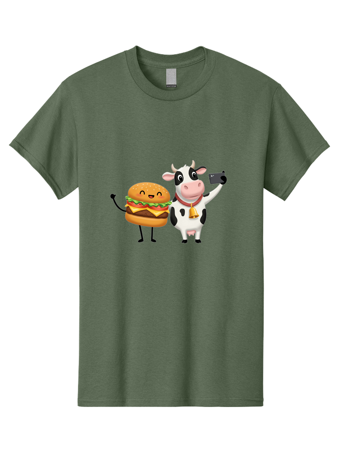 Cheeseburger-Cow Men'S Graphic Tee, 100% Cotton, Comfortable Casual Summer Wear, Machine Washable, Vintage Camera, Old Camera, Antique Camera, Black Camera, Classic Photography, Photography Equipment, Nostalgic Device, Film Camera, Camera Art Bah727