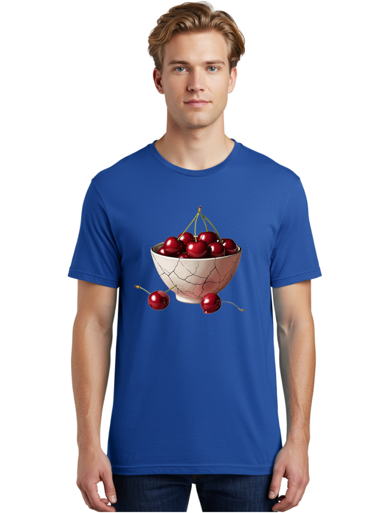 Cherries-2 Men'S Graphic Tee, 100% Cotton, Comfortable Casual Summer Wear, Machine Washable, Vintage Camera, Old Camera, Antique Camera, Black Camera, Classic Photography, Photography Equipment, Nostalgic Device, Film Camera, Camera Art Bah730