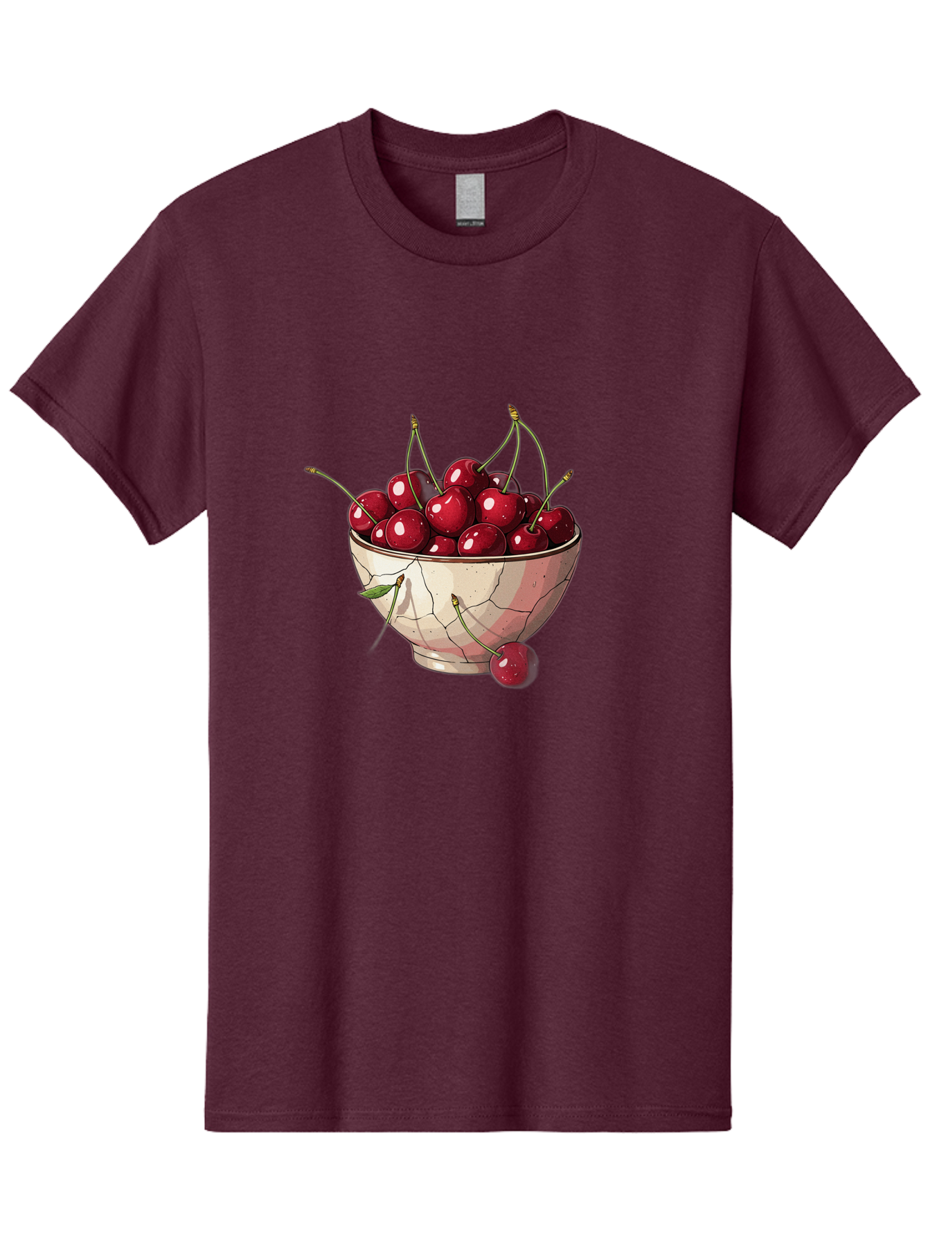 Cherries-In-Bowl-1 Men'S Graphic Tee, 100% Cotton, Comfortable Casual Summer Wear, Machine Washable, Vintage Camera, Old Camera, Antique Camera, Black Camera, Classic Photography, Photography Equipment, Nostalgic Device, Film Camera, Bah732