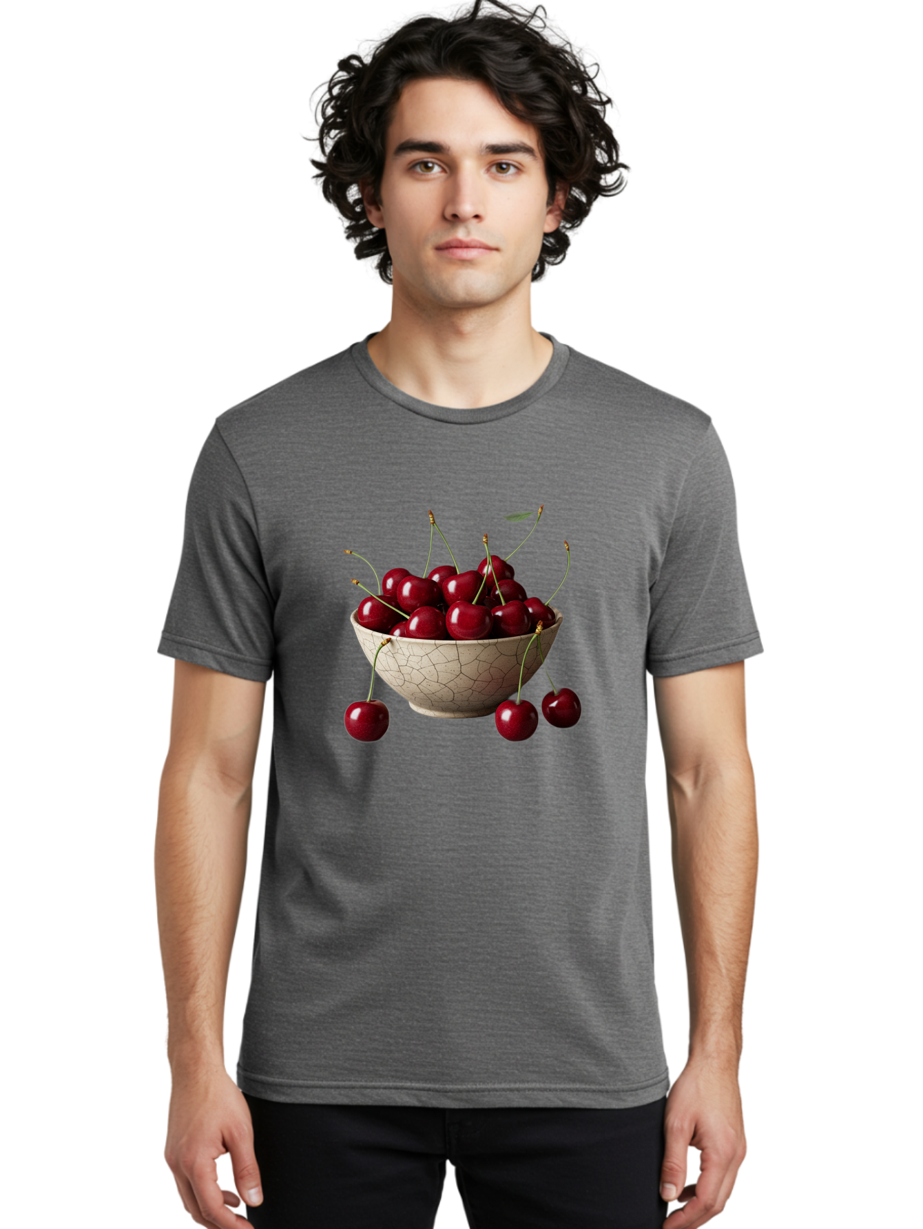 Cherries-In-Bowl Men'S Graphic Tee, 100% Cotton, Comfortable Casual Summer Wear, Machine Washable, Vintage Camera, Old Camera, Antique Camera, Black Camera, Classic Photography, Photography Equipment, Nostalgic Device, Film Camera, Camera Art Bah734