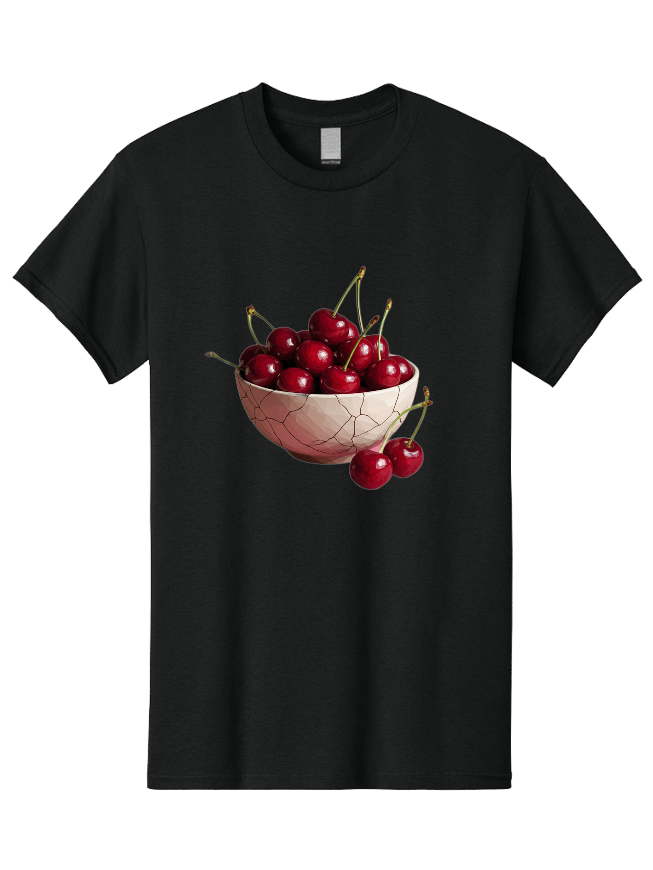 Cherries-In-Cracked-Bowl-1 Men'S Graphic Tee, 100% Cotton, Comfortable Casual Summer Wear, Machine Washable, Vintage Camera, Old Camera, Antique Camera, Black Camera, Classic Photography, Photography Equipment, Nostalgic Device, Film Camera, Bah736