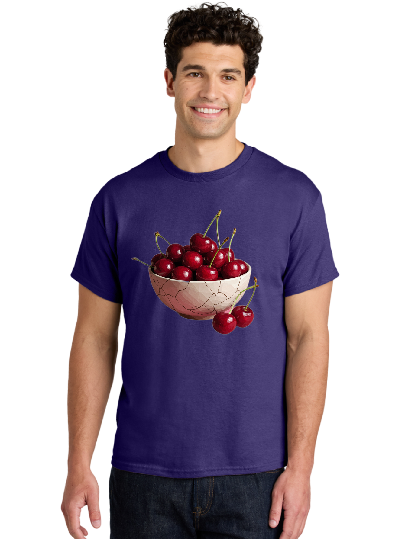 Cherries-In-Cracked-Bowl-1 Men'S Graphic Tee, 100% Cotton, Comfortable Casual Summer Wear, Machine Washable, Vintage Camera, Old Camera, Antique Camera, Black Camera, Classic Photography, Photography Equipment, Nostalgic Device, Film Camera, Bah736