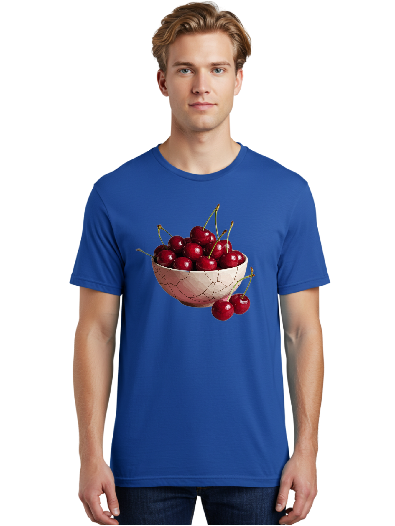 Cherries-In-Cracked-Bowl-1 Men'S Graphic Tee, 100% Cotton, Comfortable Casual Summer Wear, Machine Washable, Vintage Camera, Old Camera, Antique Camera, Black Camera, Classic Photography, Photography Equipment, Nostalgic Device, Film Camera, Bah736