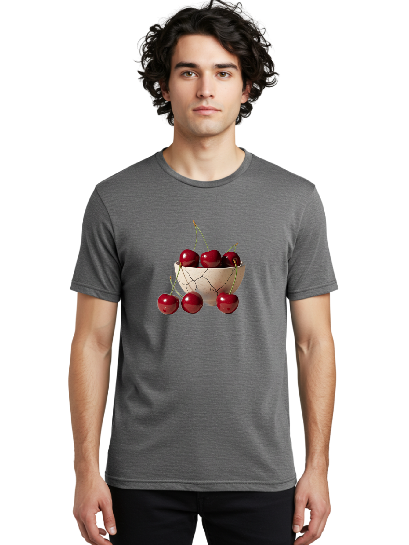 Cherries-In-Cracked-Bowl-2 Men'S Graphic Tee, 100% Cotton, Comfortable Casual Summer Wear, Machine Washable, Vintage Camera, Old Camera, Antique Camera, Black Camera, Classic Photography, Photography Equipment, Nostalgic Device, Film Camera, Bah737