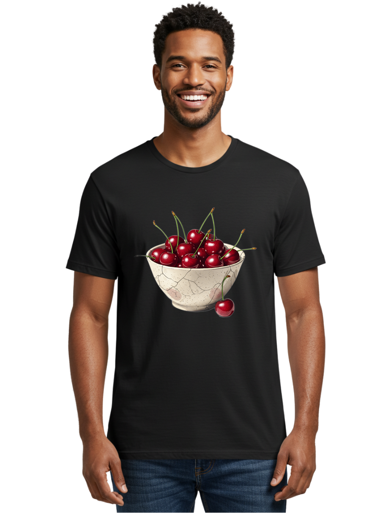 Cherries-In-Cracked-Bowl Men'S Graphic Tee, 100% Cotton, Comfortable Casual Summer Wear, Machine Washable, Vintage Camera, Old Camera, Antique Camera, Black Camera, Classic Photography, Photography Equipment, Nostalgic Device, Film Camera, Bah738