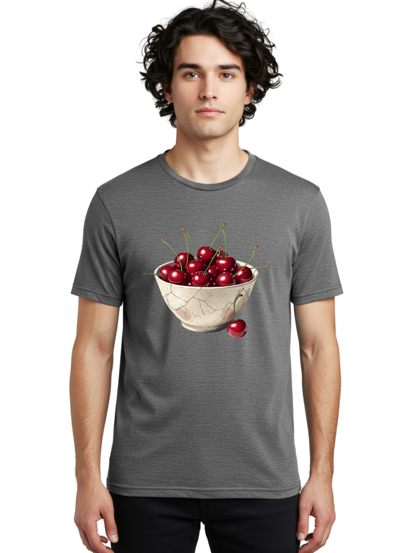 Cherries-In-Cracked-Bowl Men'S Graphic Tee, 100% Cotton, Comfortable Casual Summer Wear, Machine Washable, Vintage Camera, Old Camera, Antique Camera, Black Camera, Classic Photography, Photography Equipment, Nostalgic Device, Film Camera, Bah738