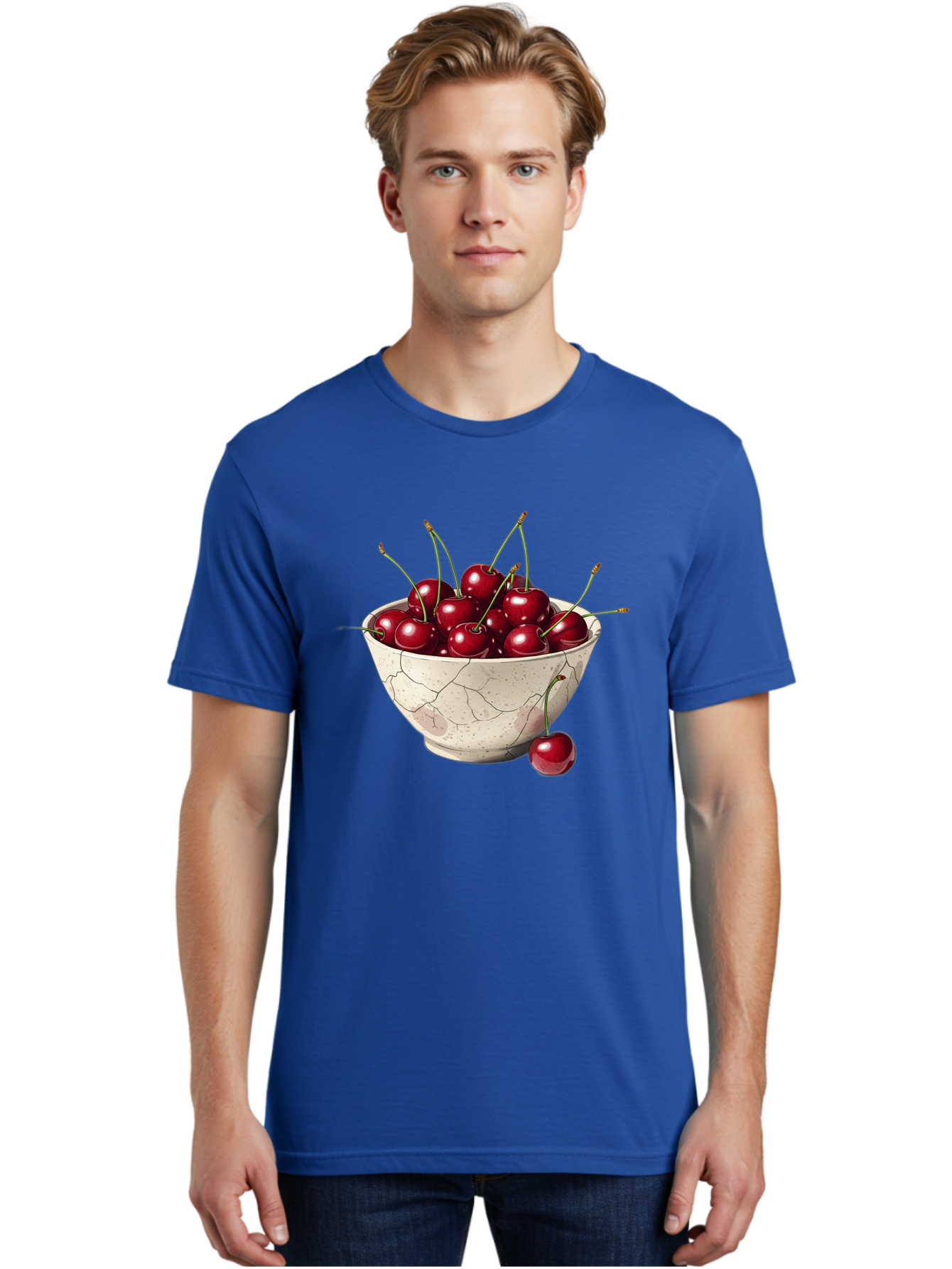 Cherries-In-Cracked-Bowl Men'S Graphic Tee, 100% Cotton, Comfortable Casual Summer Wear, Machine Washable, Vintage Camera, Old Camera, Antique Camera, Black Camera, Classic Photography, Photography Equipment, Nostalgic Device, Film Camera, Bah738